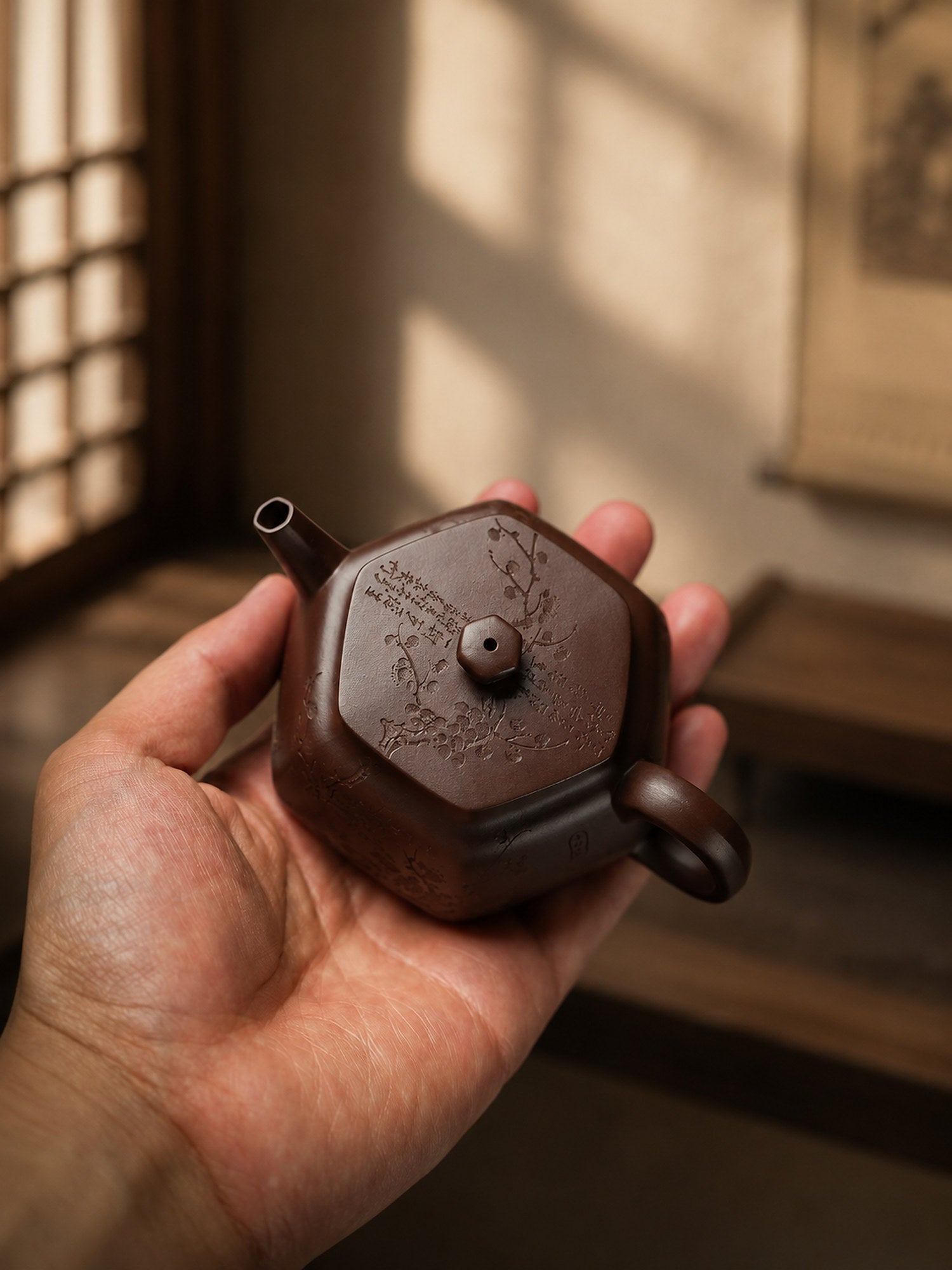 Product view 3 of 150ml Liu Fang Yu Jing zisha teapot in Aged Zini Clay, No. 252