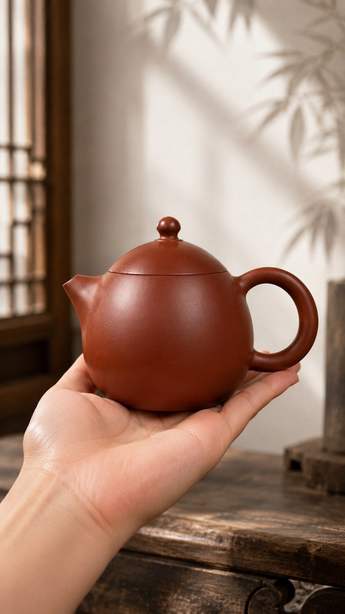 Product view 2 of 120ml Longdan zisha teapot in Dahongpao Clay, No. 218