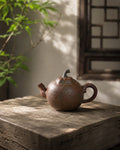 Product view 1 of 130ml Orange Sculptural Form zisha teapot in Golden Duanni Clay, No. 001