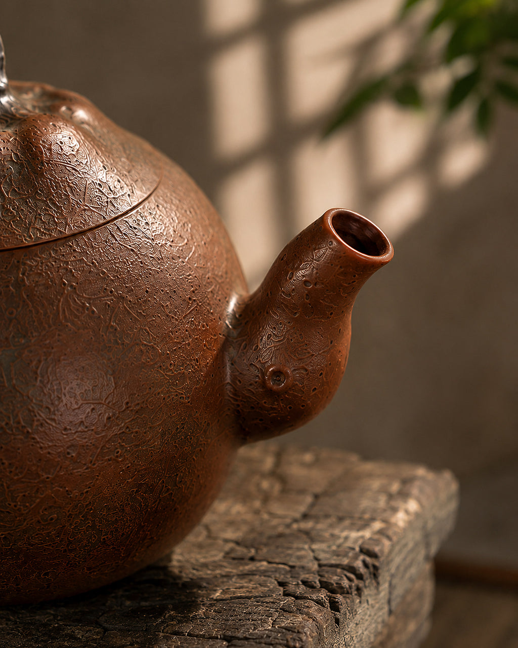 Product view 7 of 130ml Orange Sculptural Form zisha teapot in Golden Duanni Clay, No. 001