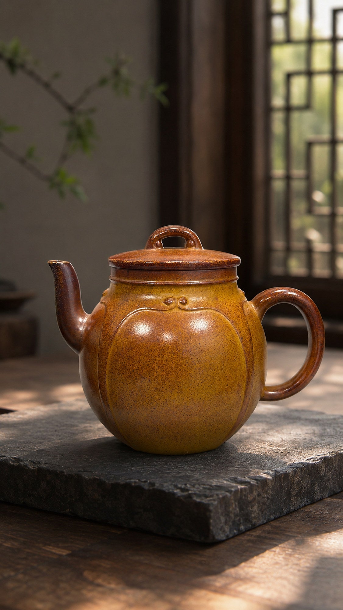 Product view 1 of 220ml Palace Lantern zisha teapot in Golden Duanni Clay, No. 175