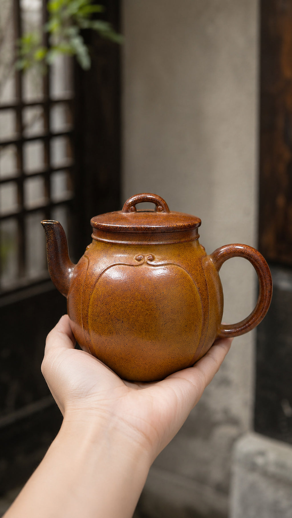 Product view 2 of 220ml Palace Lantern zisha teapot in Golden Duanni Clay, No. 175