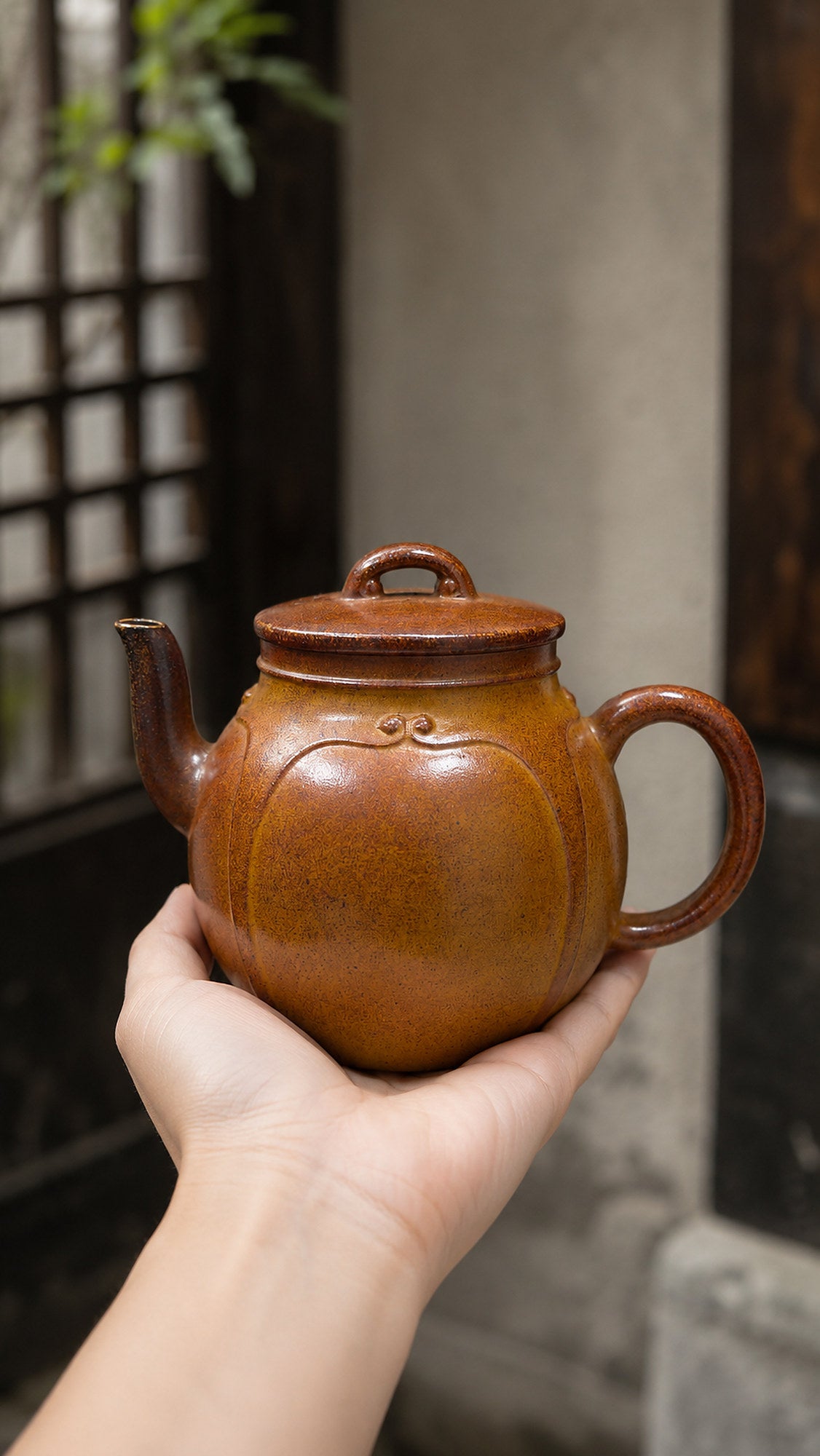 Product view 2 of 220ml Palace Lantern zisha teapot in Golden Duanni Clay, No. 175