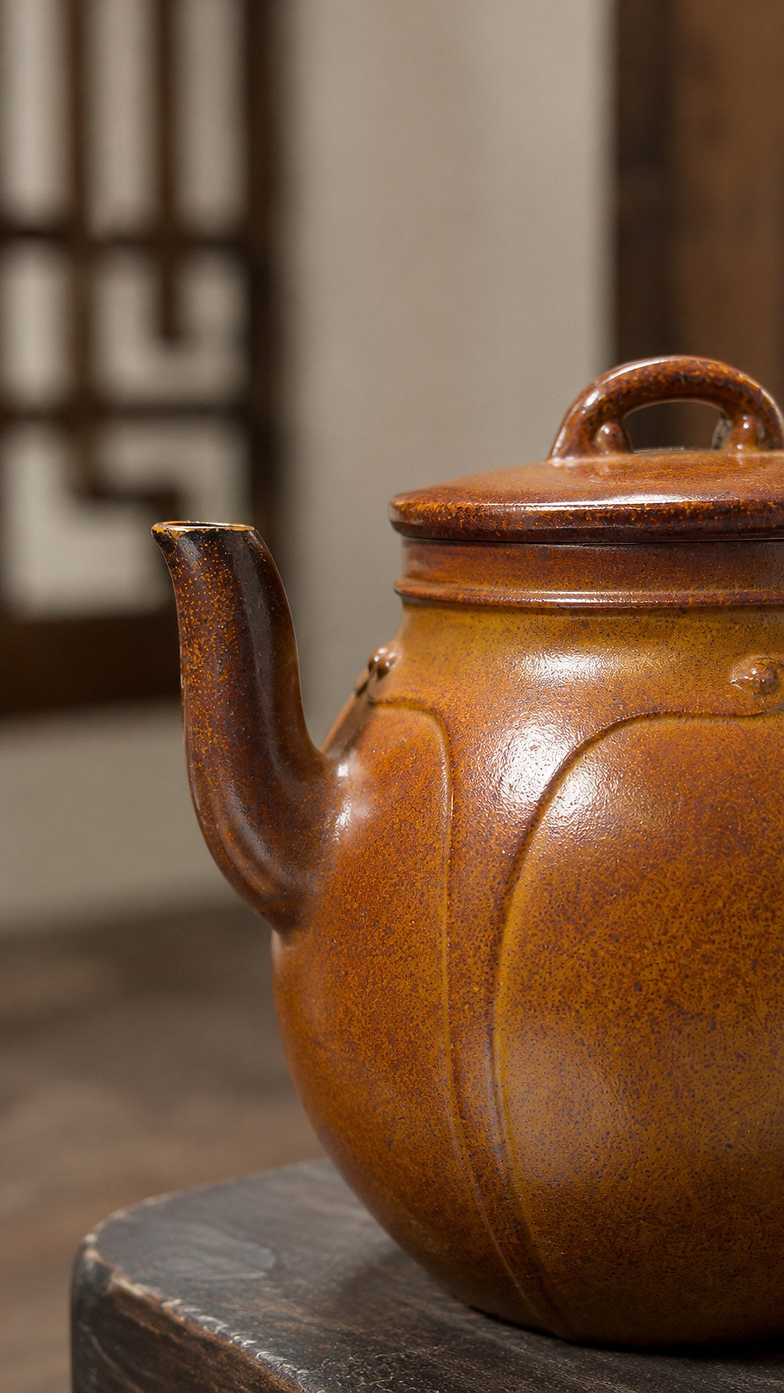 Product view 5 of 220ml Palace Lantern zisha teapot in Golden Duanni Clay, No. 175