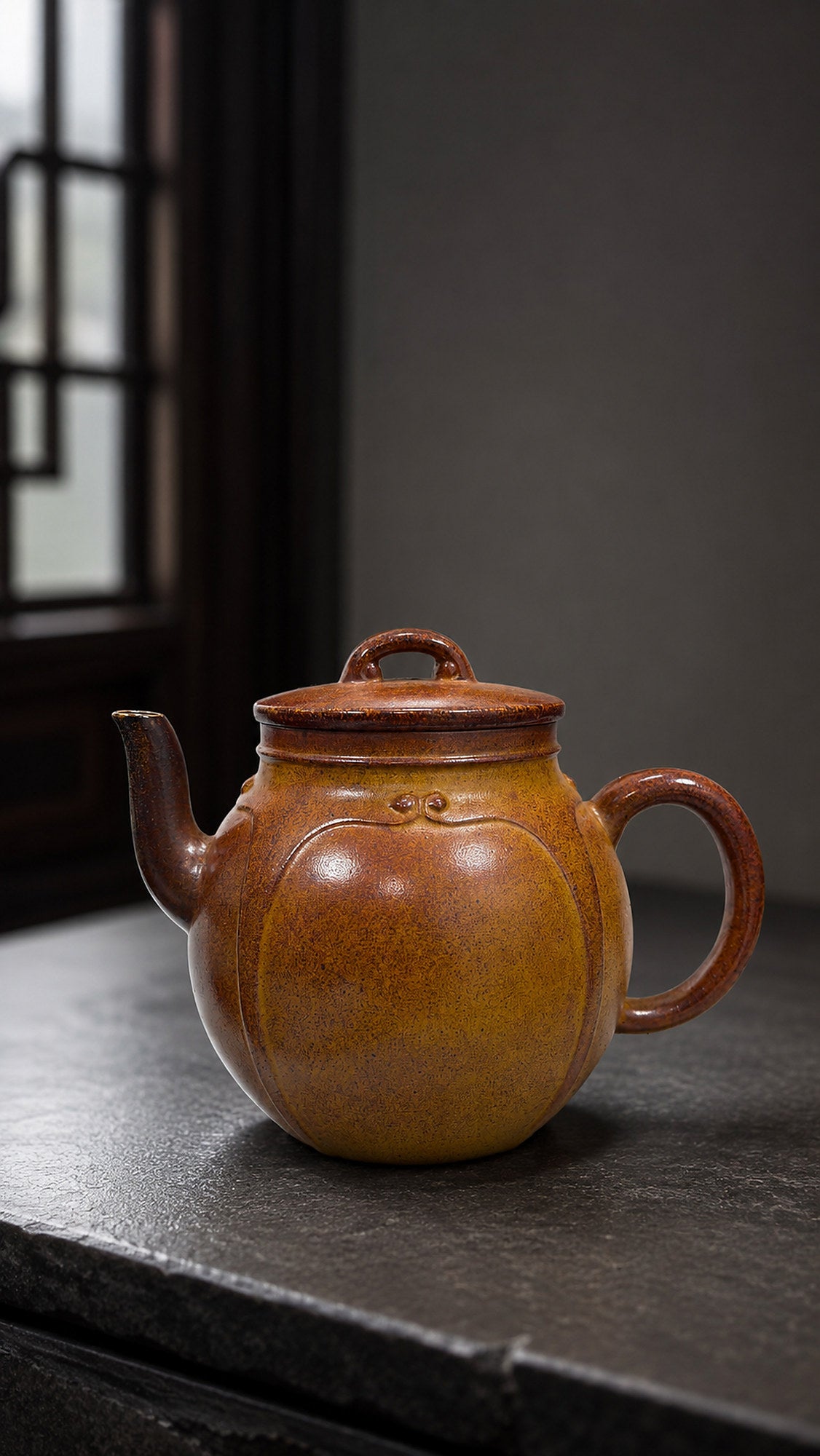 Product view 6 of 220ml Palace Lantern zisha teapot in Golden Duanni Clay, No. 175
