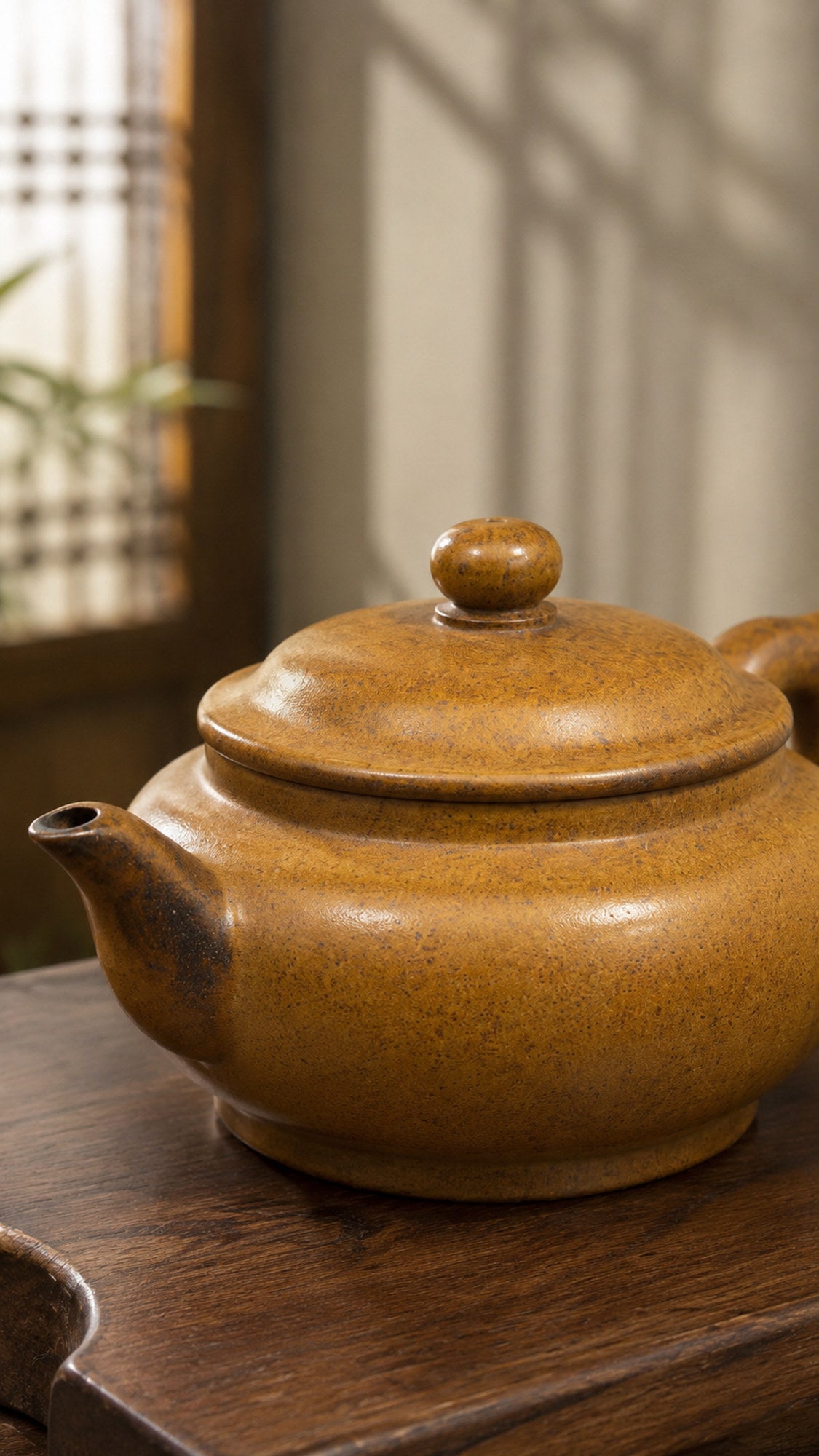Product view 3 of 280ml Palace Lantern zisha teapot in Golden Duanni Clay, No. 178