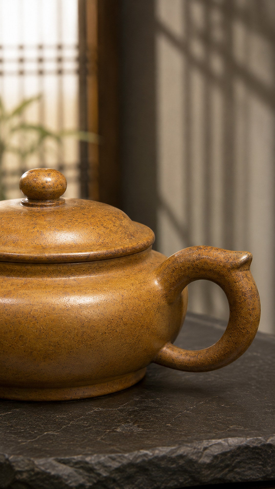 Product view 4 of 280ml Palace Lantern zisha teapot in Golden Duanni Clay, No. 178