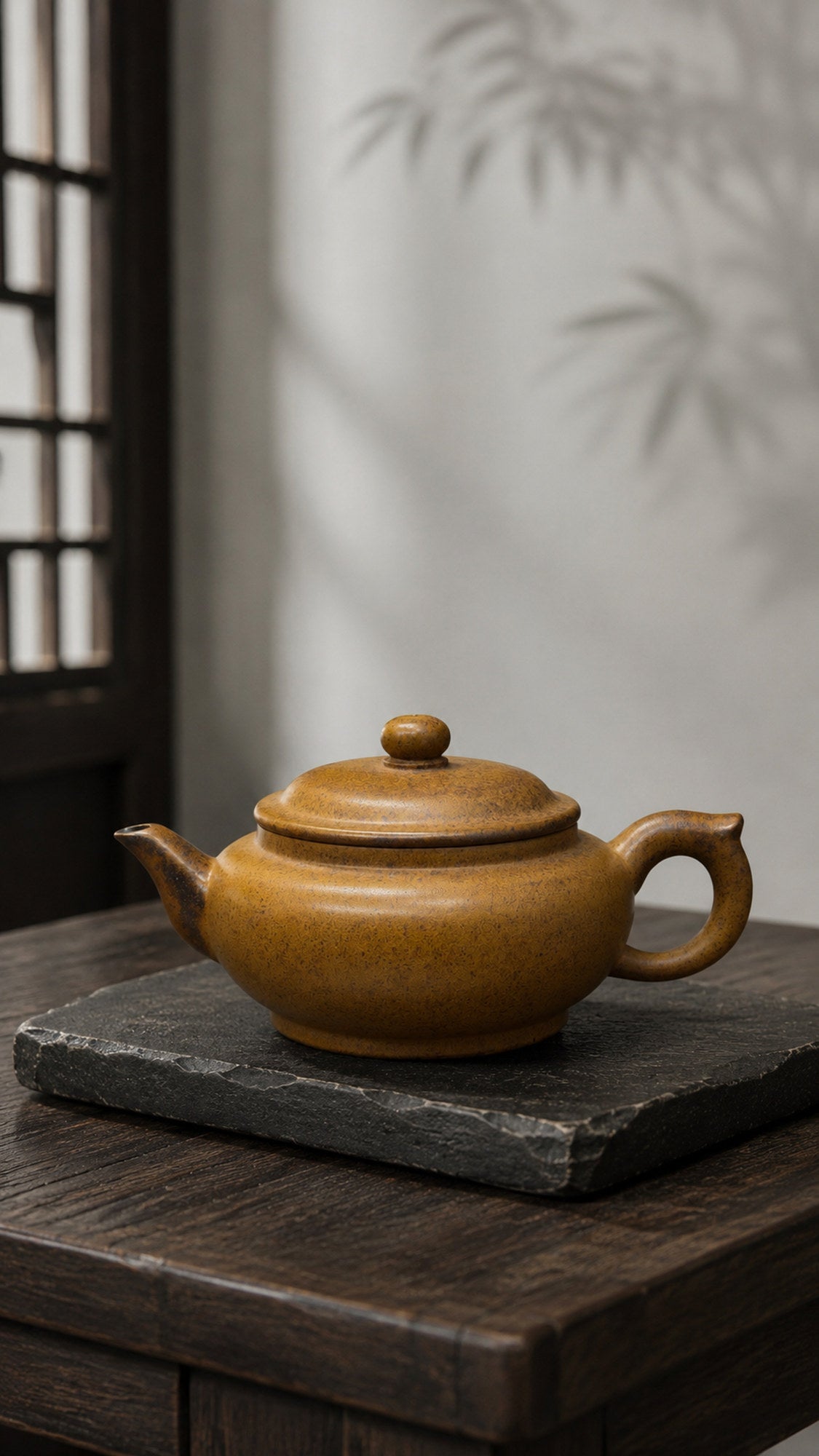 Product view 6 of 280ml Palace Lantern zisha teapot in Golden Duanni Clay, No. 178