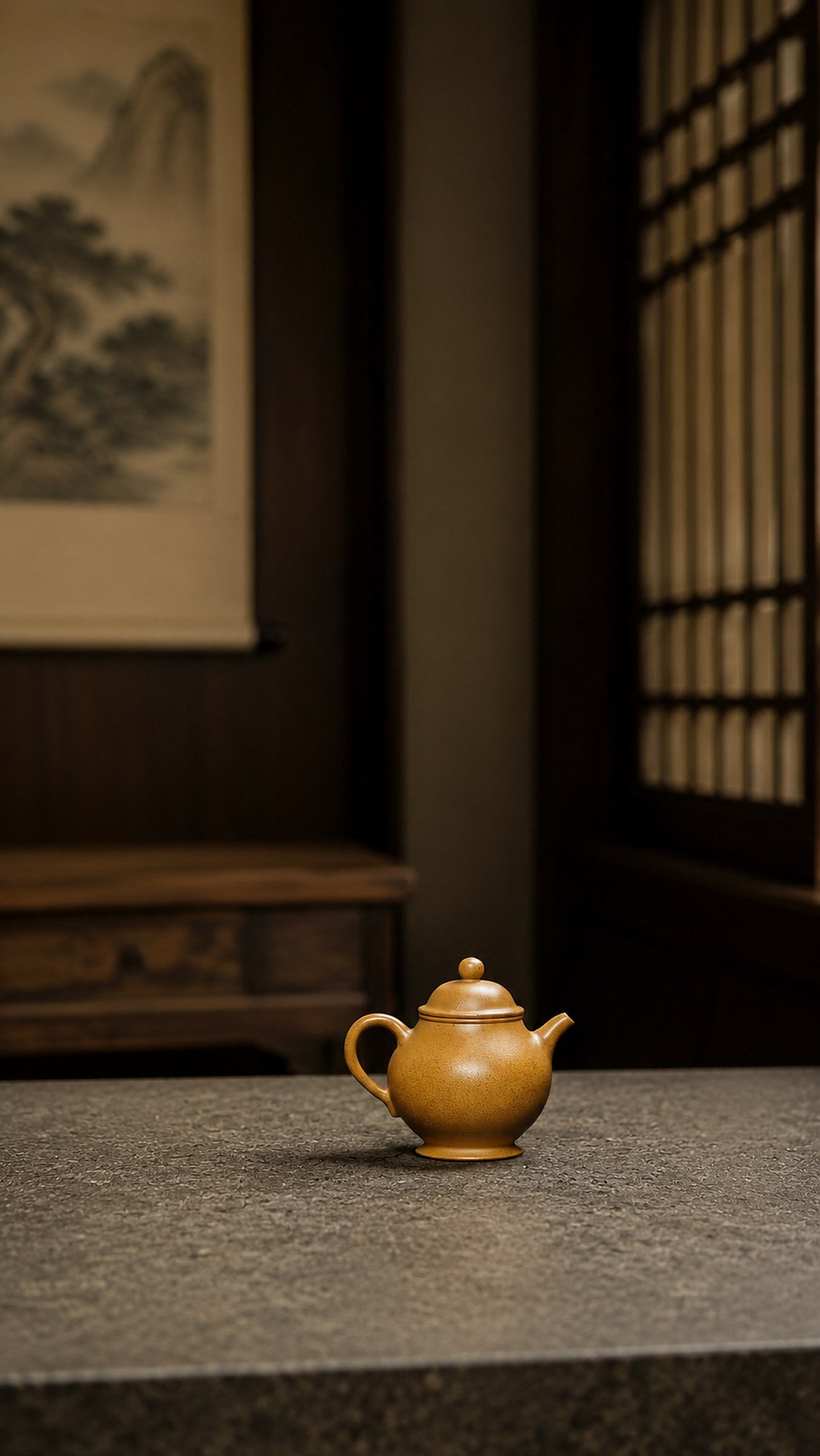 Product view 1 of 90ml Pan Hu zisha teapot in Golden Duanni Clay, No. 332