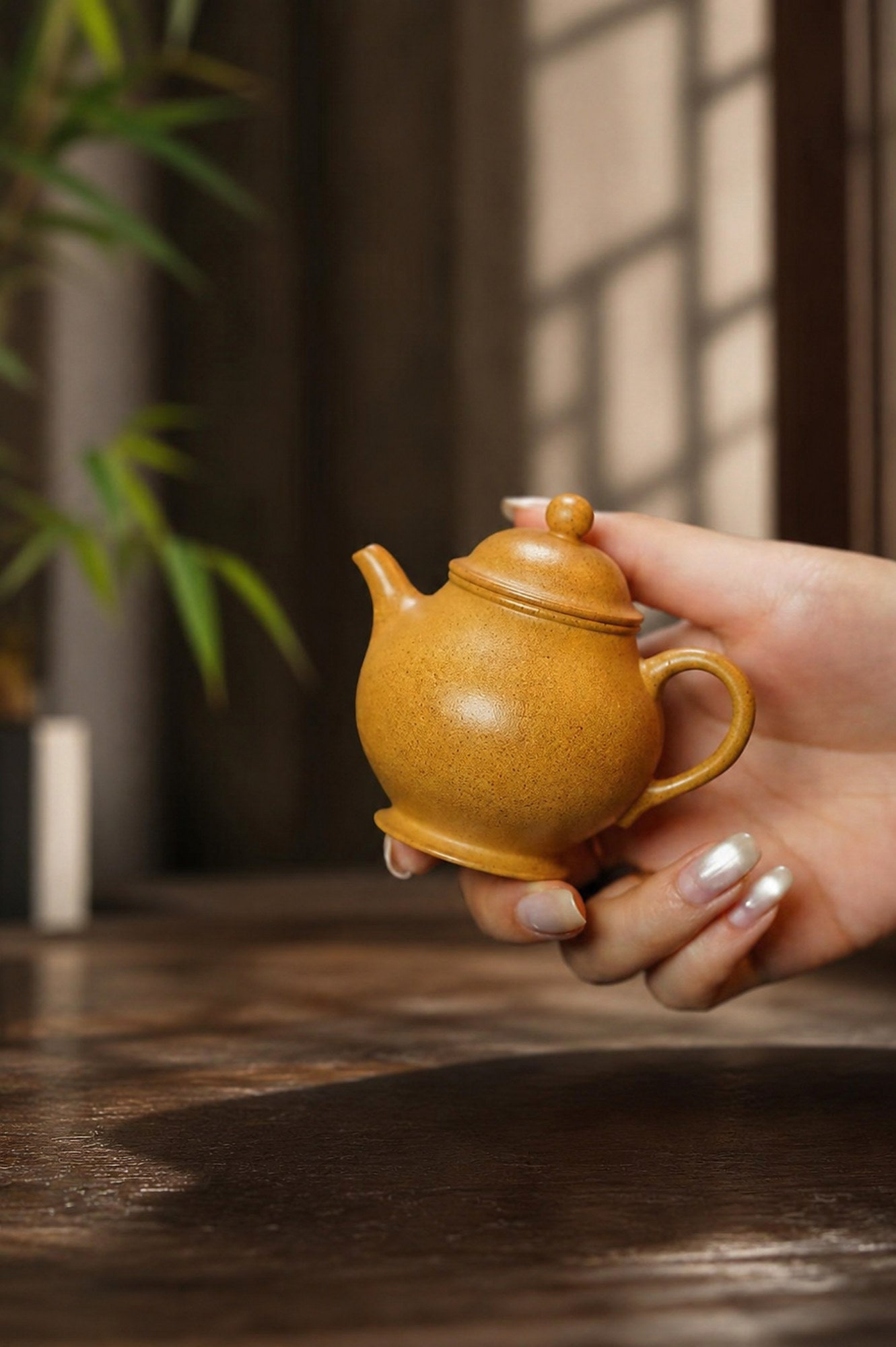 Product view 2 of 90ml Pan Hu zisha teapot in Golden Duanni Clay, No. 332