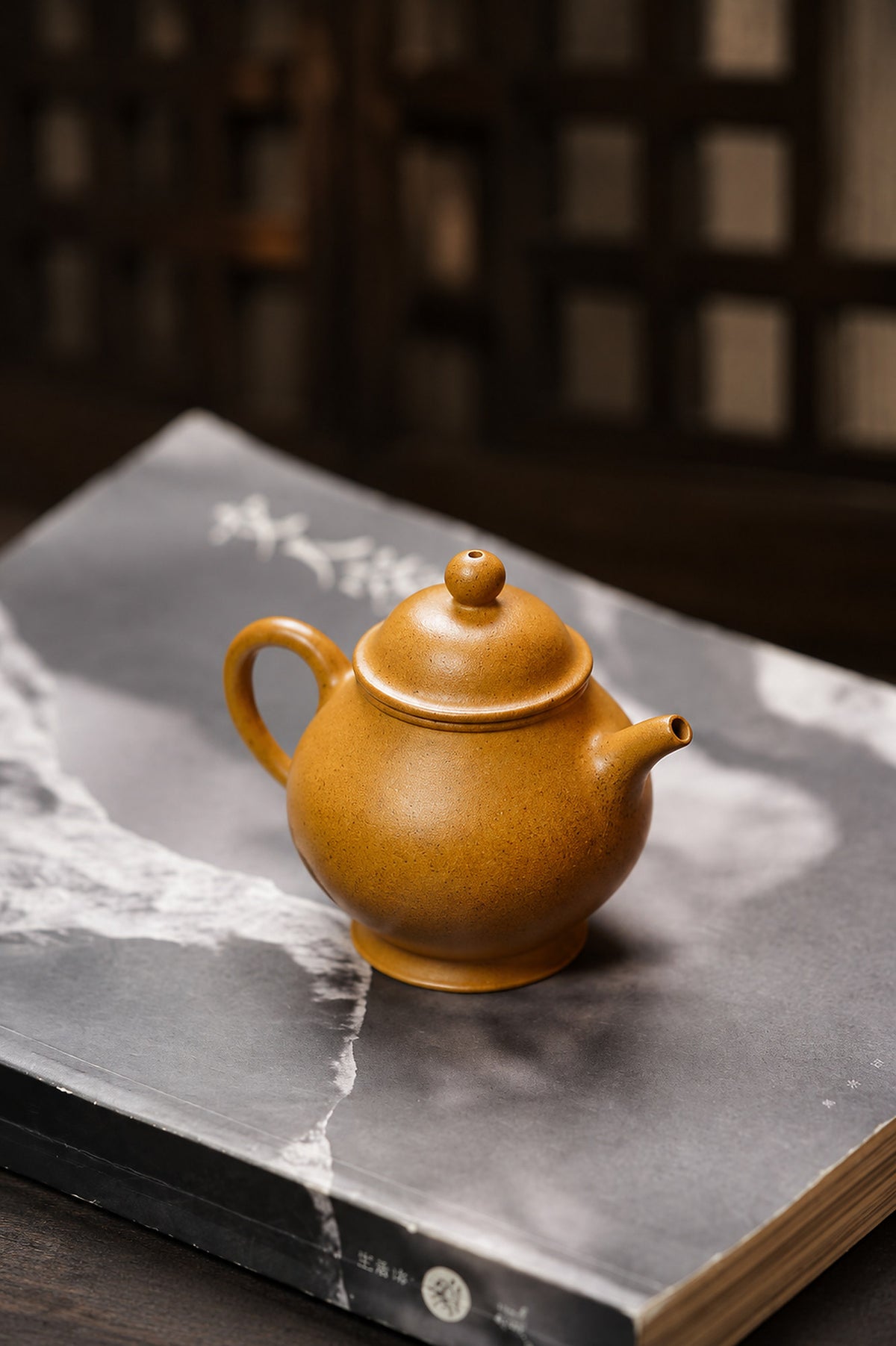 Product view 8 of 90ml Pan Hu zisha teapot in Golden Duanni Clay, No. 332