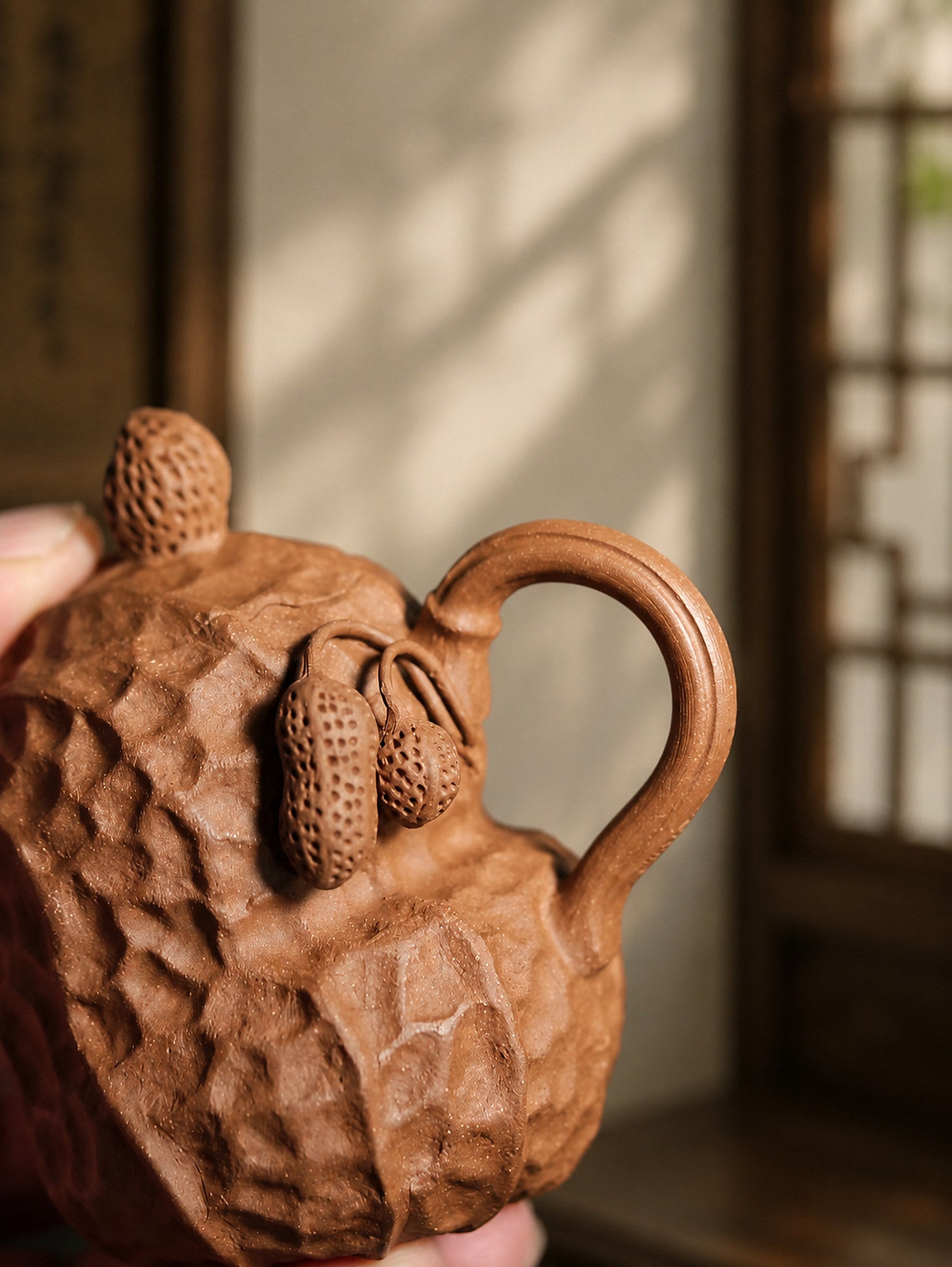 Product view 2 of 85ml Peanut Sculptural Form zisha teapot in Aged Duanni Clay, No. 222