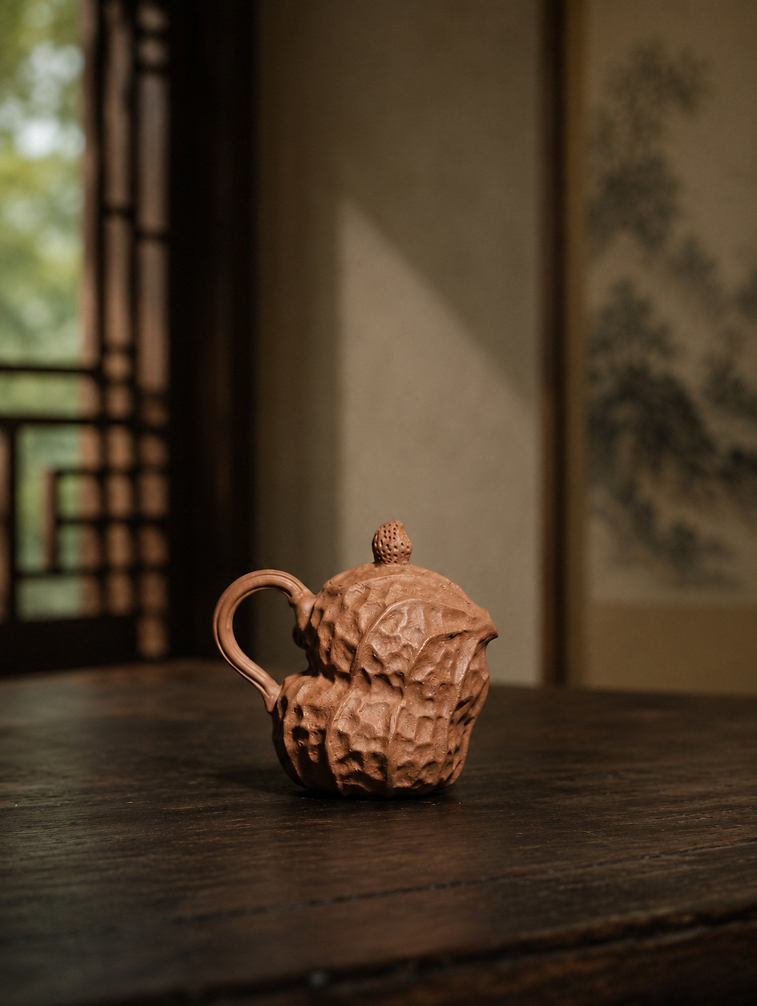 Product view 5 of 85ml Peanut Sculptural Form zisha teapot in Aged Duanni Clay, No. 222