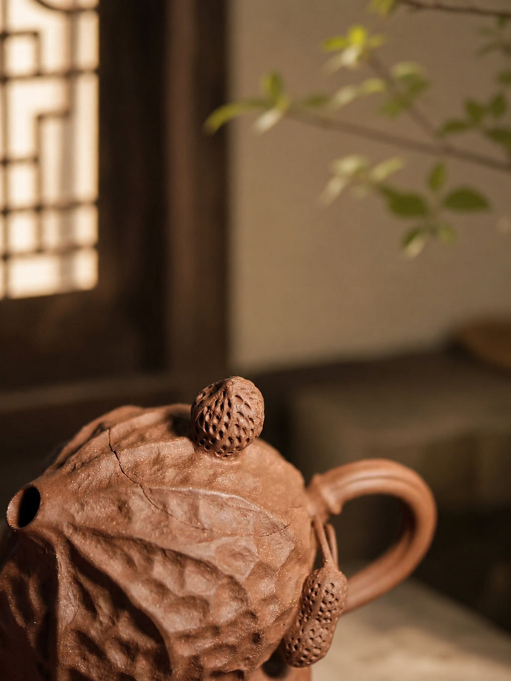 Product view 6 of 85ml Peanut Sculptural Form zisha teapot in Aged Duanni Clay, No. 222