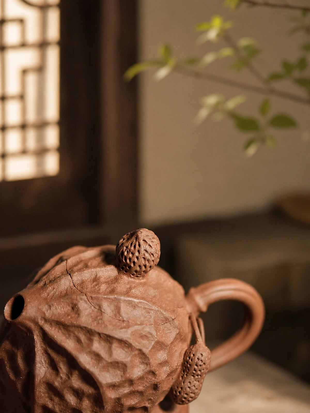 Product view 6 of 85ml Peanut Sculptural Form zisha teapot in Aged Duanni Clay, No. 222