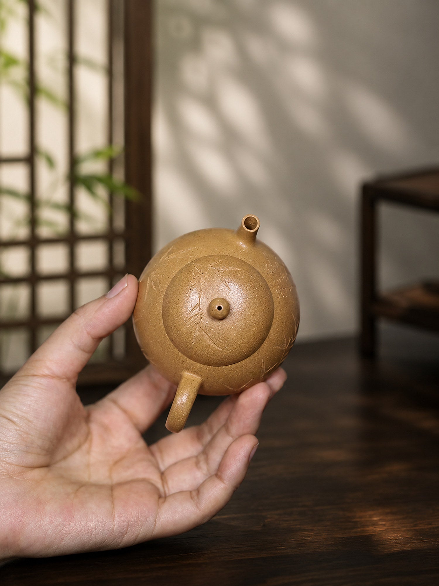 Product view 2 of 120ml Pear-Shaped zisha teapot in Aged Duanni Clay, No. 418