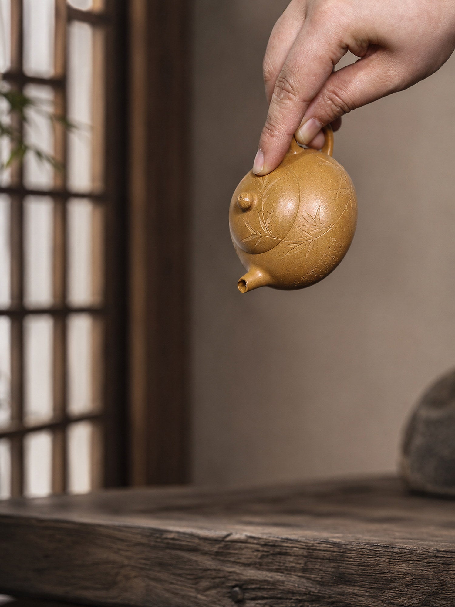 Product view 3 of 120ml Pear-Shaped zisha teapot in Aged Duanni Clay, No. 418
