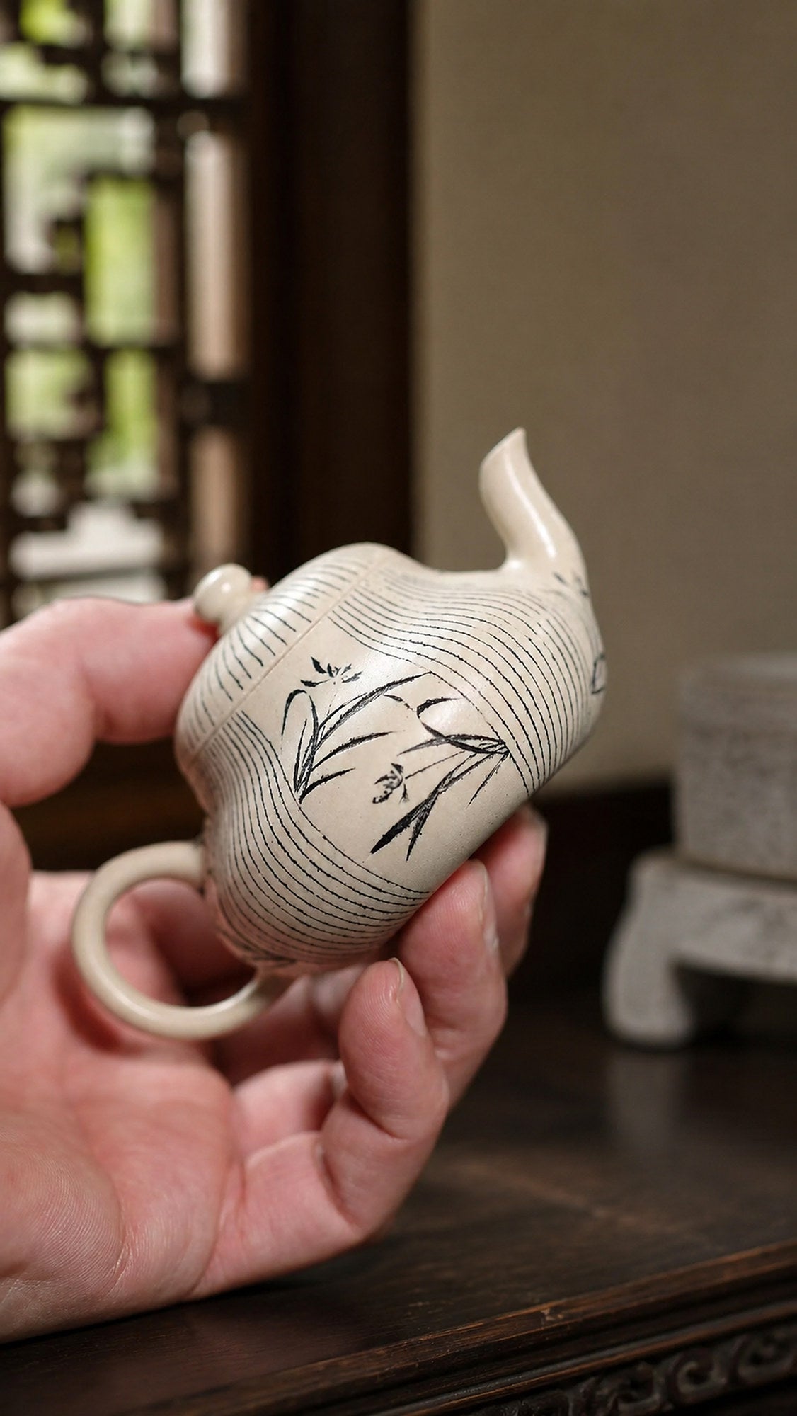 Product view 1 of 100ml Pear-Shaped zisha teapot in Baiyu Duanni Clay, No. 326