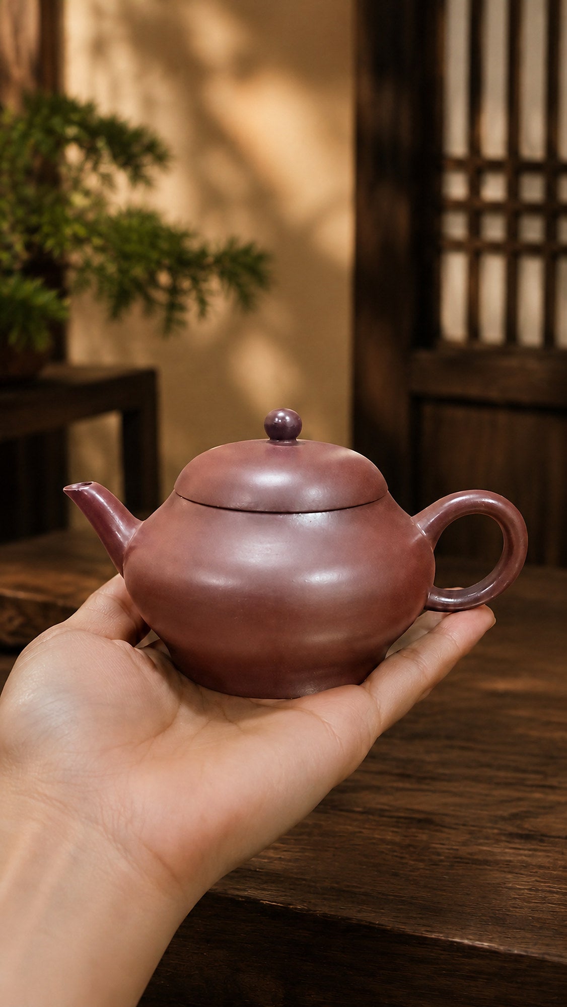Product view 2 of 100ml Pear-Shaped zisha teapot in Longxuesha Clay, No. 060