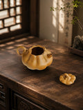 Product view 1 of 135ml Pumpkin Form zisha teapot in Golden Duanni Clay, No. 242