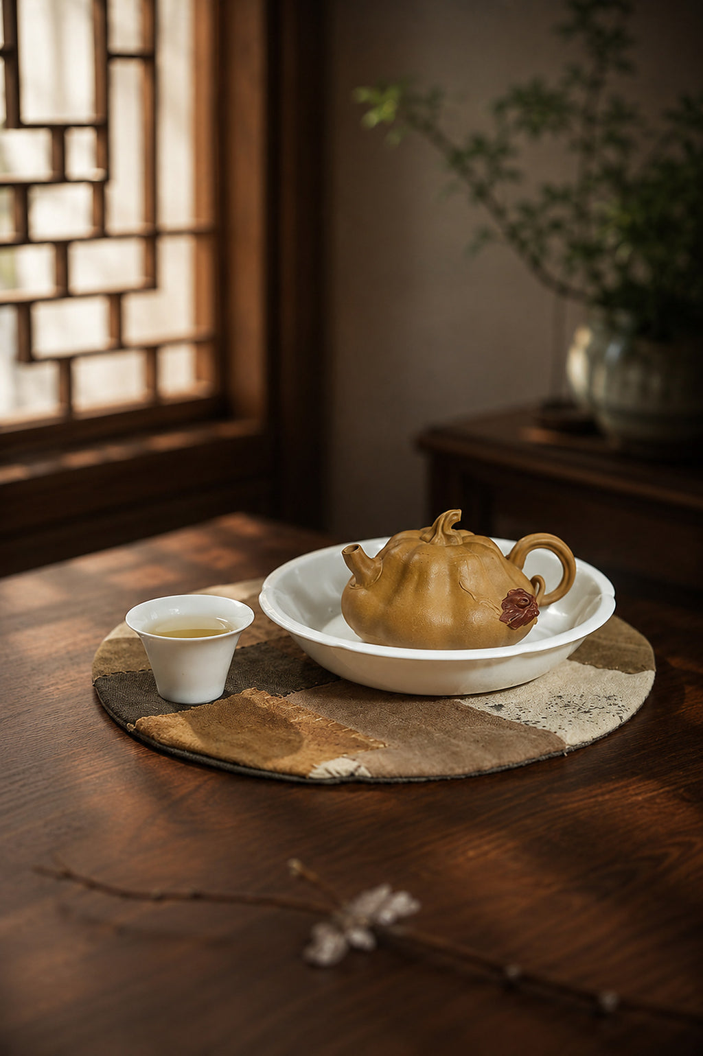Product view 2 of 135ml Pumpkin Form zisha teapot in Golden Duanni Clay, No. 242