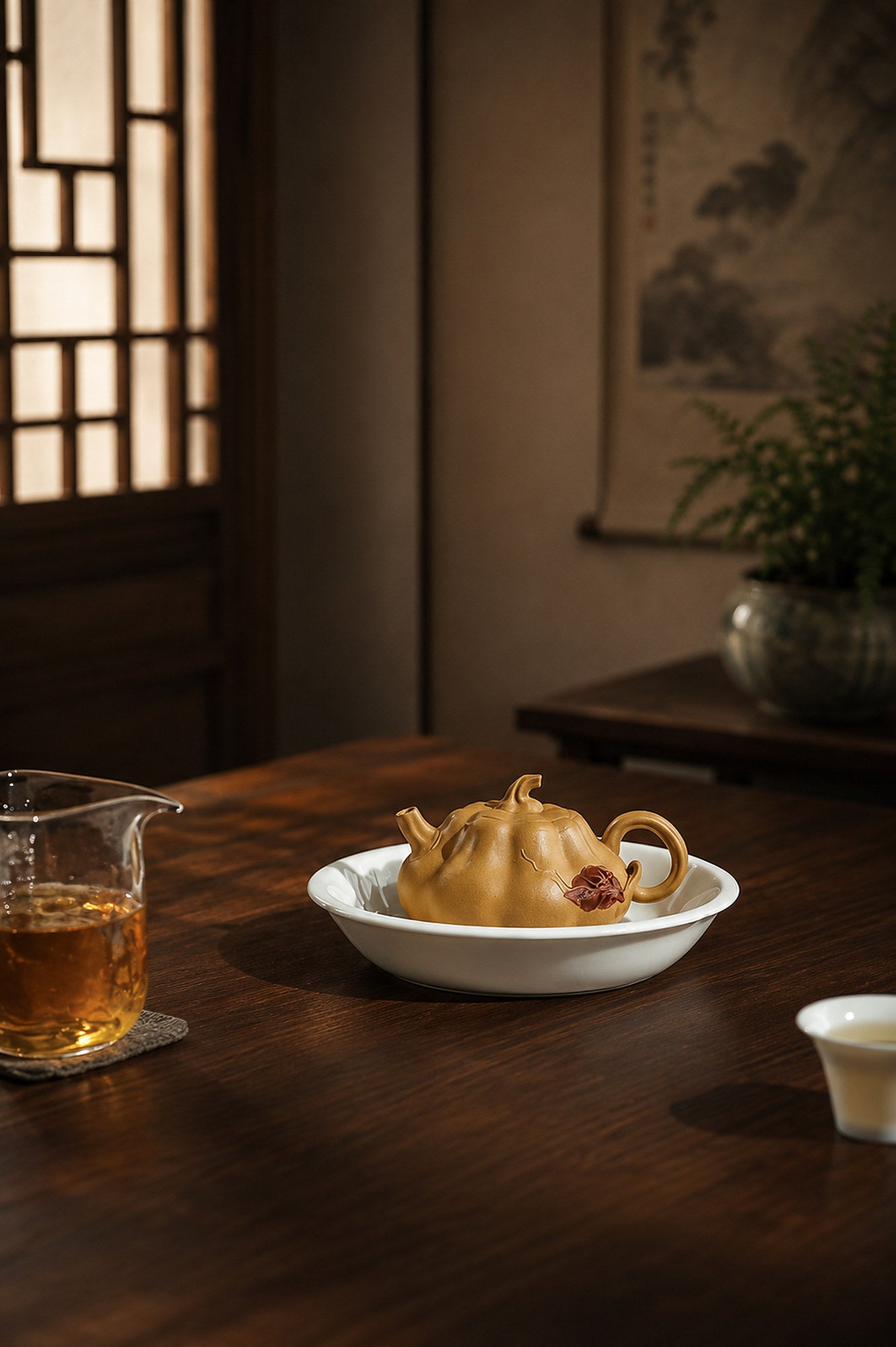 Product view 3 of 135ml Pumpkin Form zisha teapot in Golden Duanni Clay, No. 242