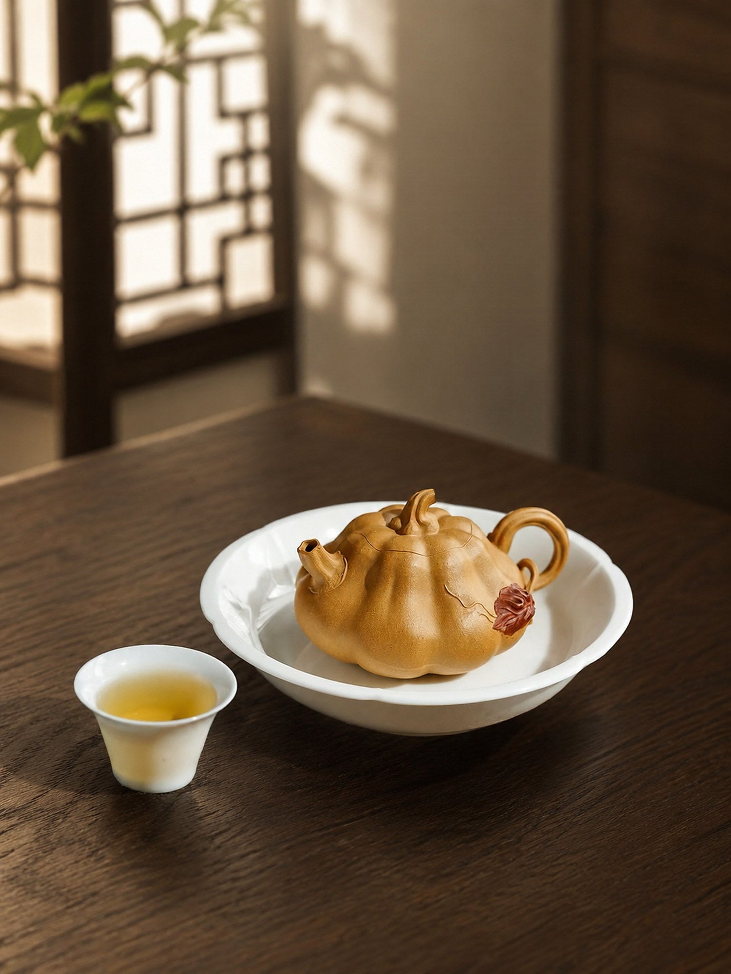 Product view 9 of 135ml Pumpkin Form zisha teapot in Golden Duanni Clay, No. 242