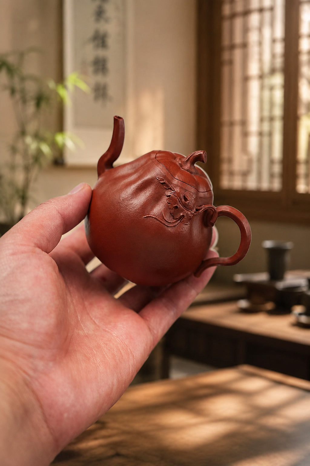Product view 3 of 180ml Pumpkin Form zisha teapot in Zhuni Clay, No. 234