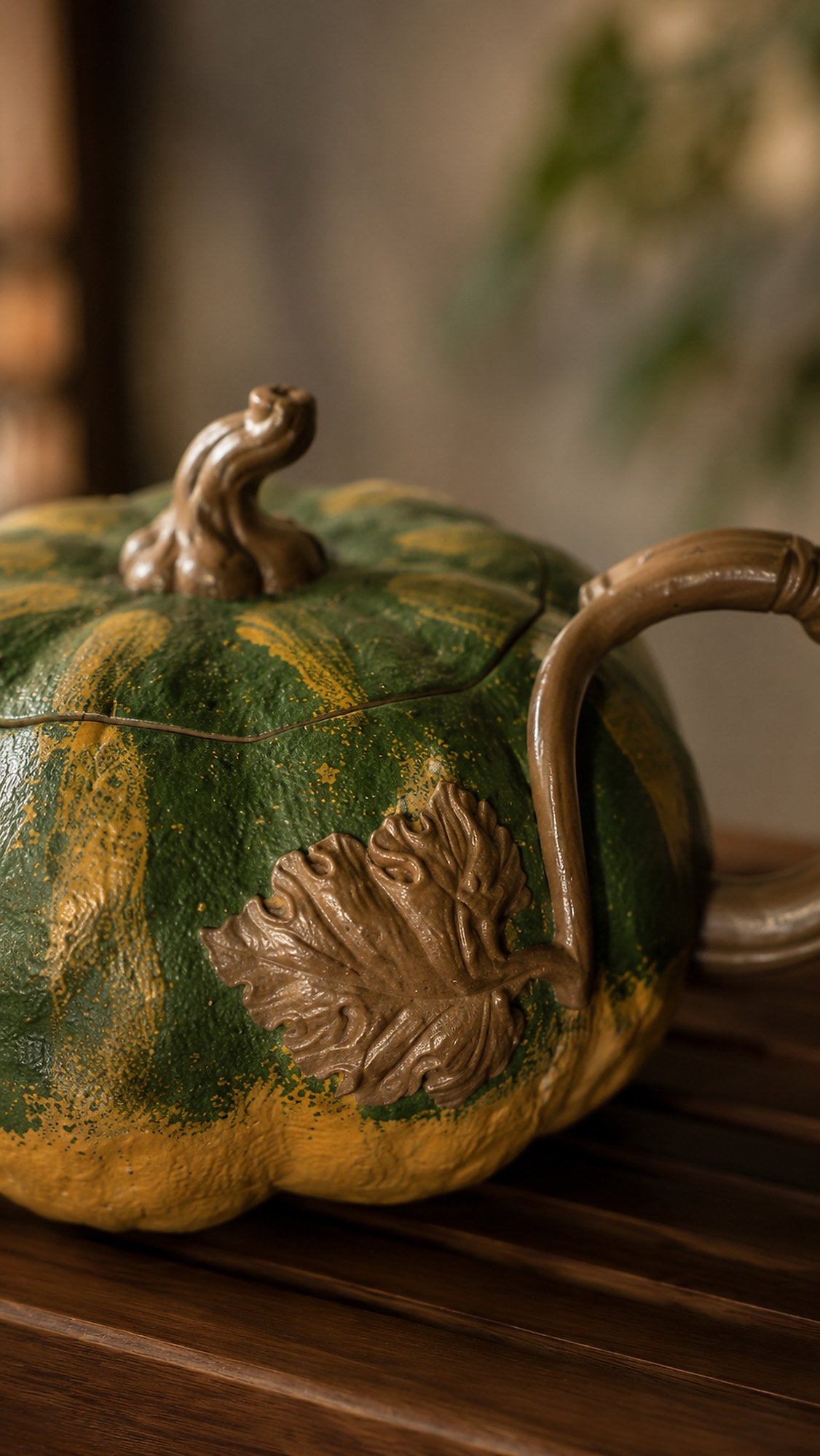 Product view 3 of 160ml Pumpkin Sculptural Form zisha teapot in Aged Duanni Clay, No. 010