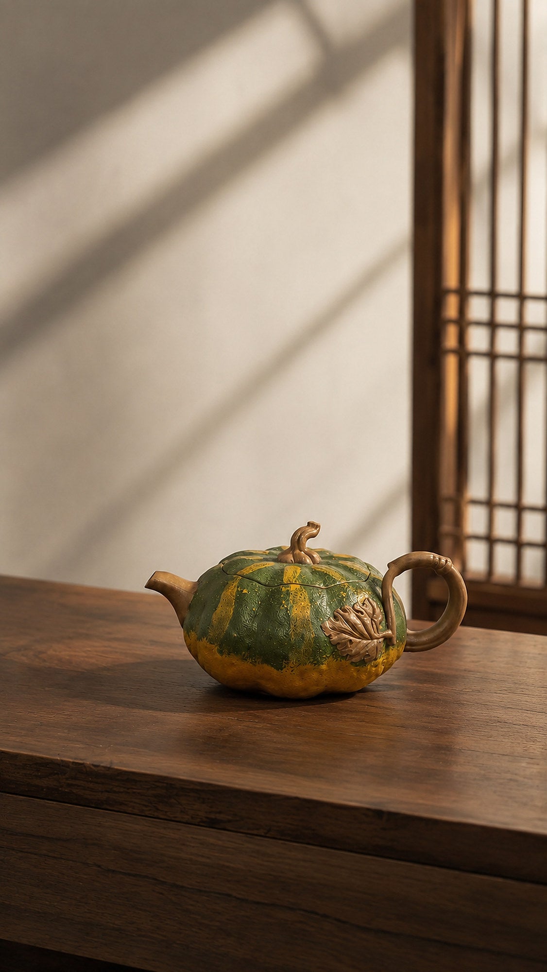 Product view 4 of 160ml Pumpkin Sculptural Form zisha teapot in Aged Duanni Clay, No. 010