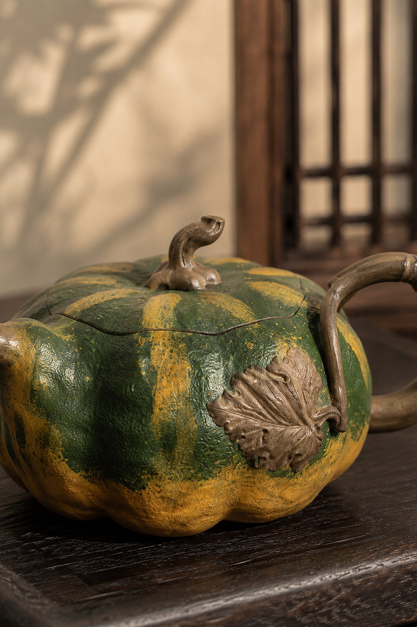 Product view 5 of 160ml Pumpkin Sculptural Form zisha teapot in Aged Duanni Clay, No. 010