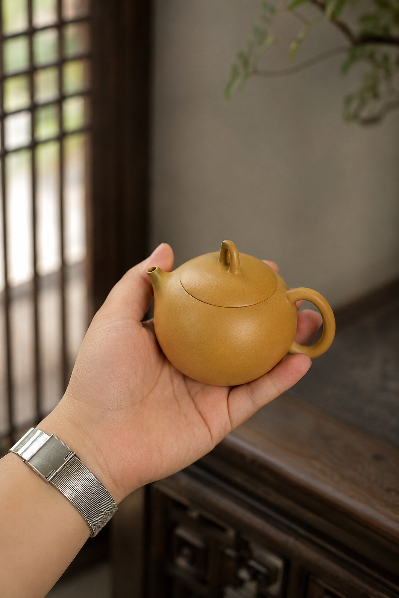 Product view 2 of 80ml Qie Gua zisha teapot in Golden Zhuni Clay, No. 025