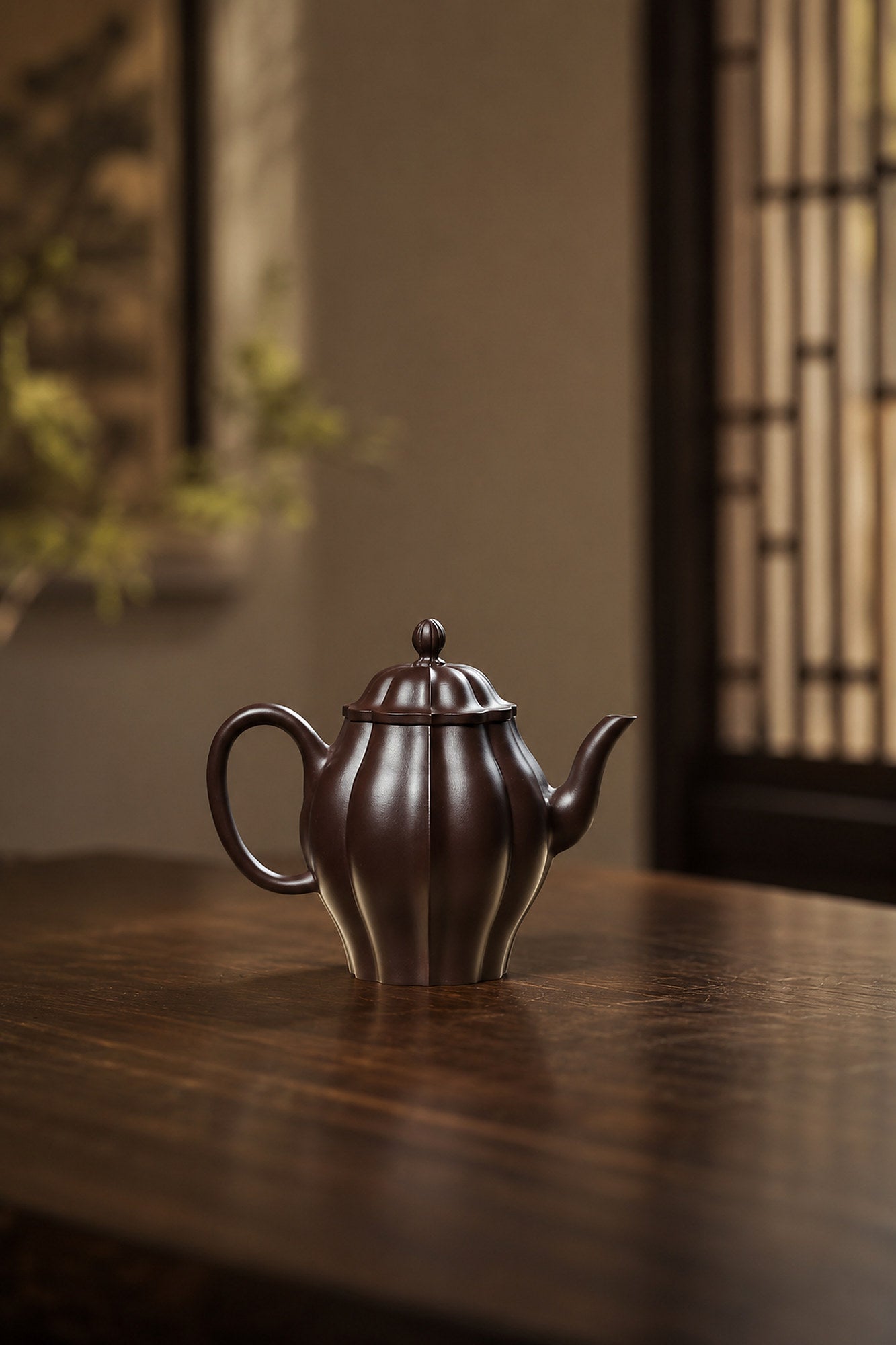 Product view 1 of 150ml Ribbed Form zisha teapot in Aged Zini Clay, No. 255