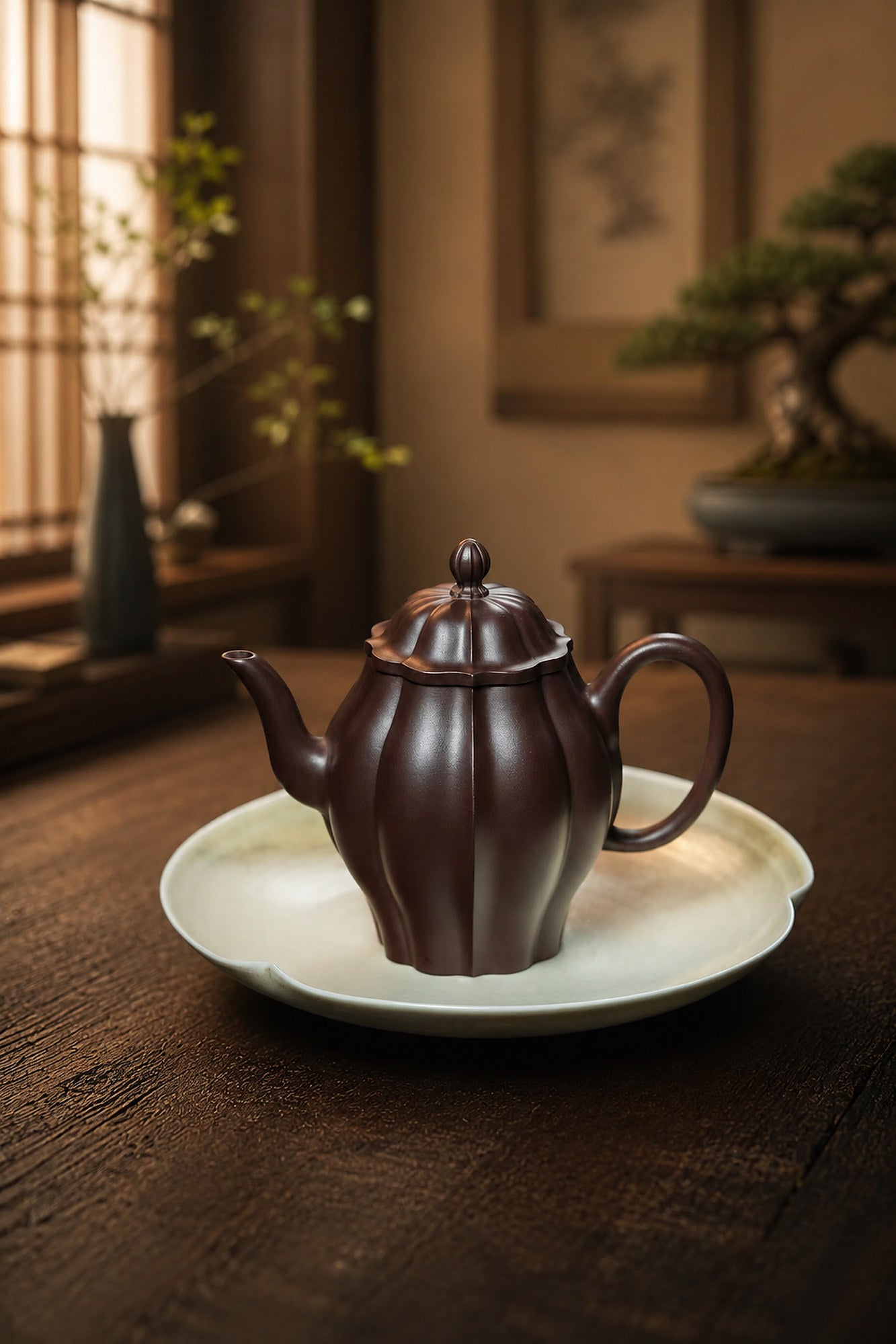 Product view 3 of 150ml Ribbed Form zisha teapot in Aged Zini Clay, No. 255