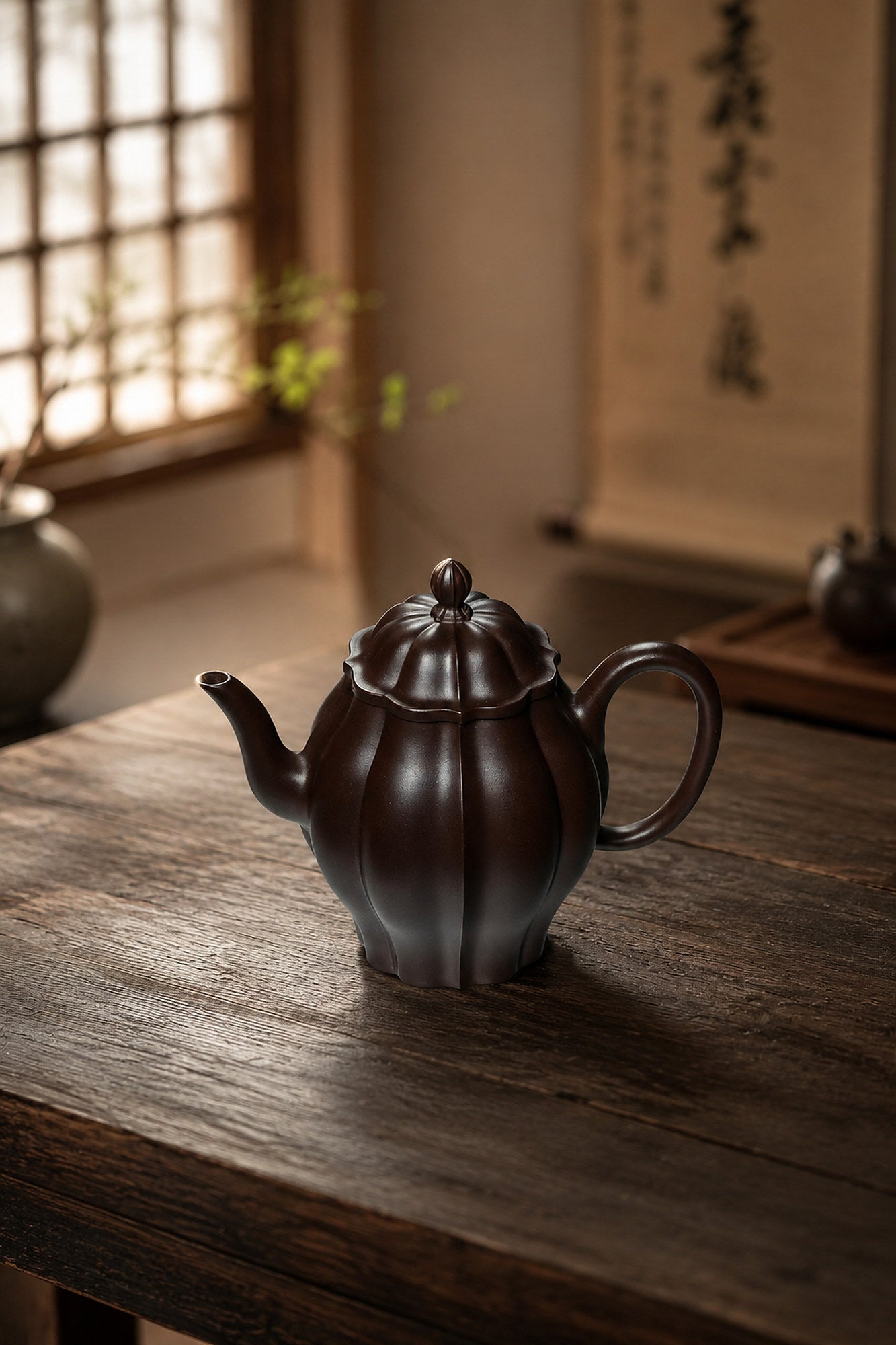 Product view 4 of 150ml Ribbed Form zisha teapot in Aged Zini Clay, No. 255