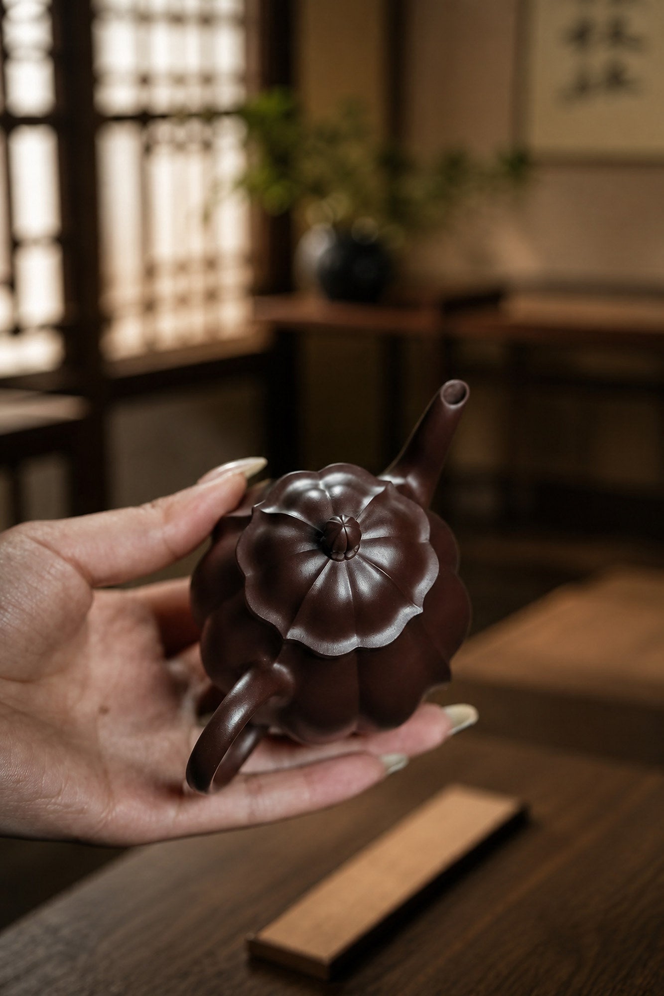 Product view 5 of 150ml Ribbed Form zisha teapot in Aged Zini Clay, No. 255