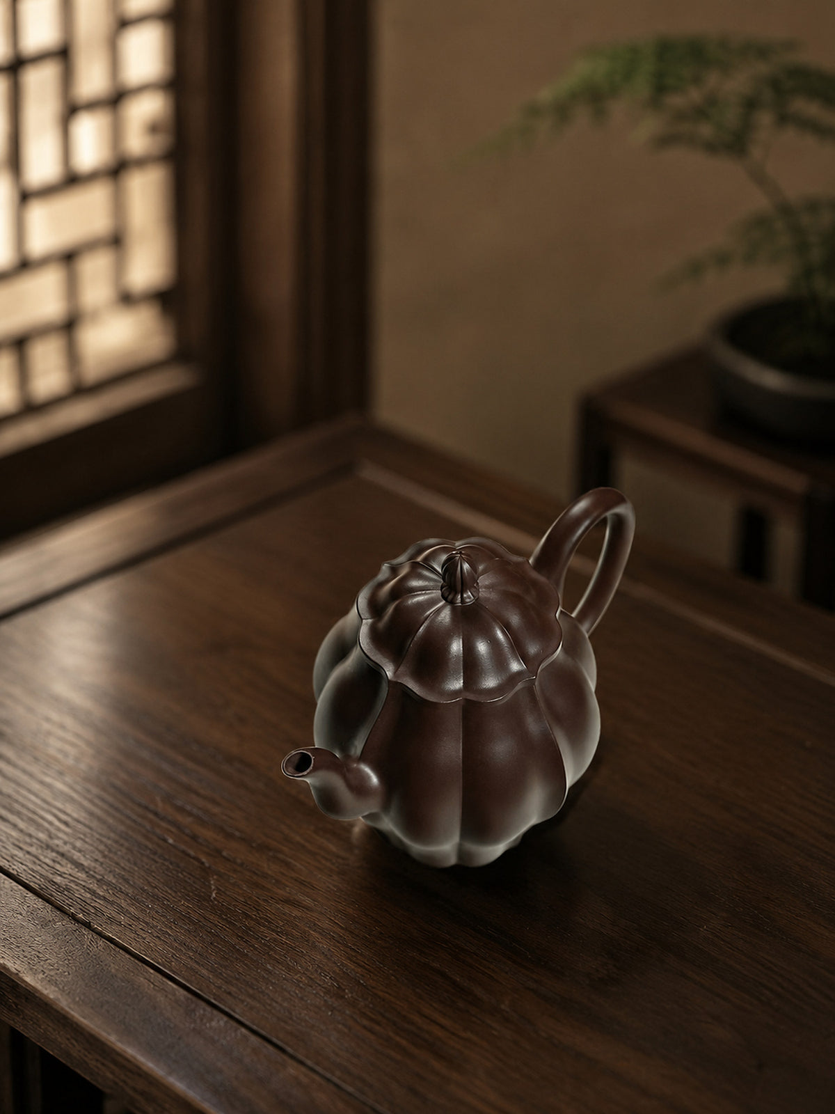 Product view 6 of 150ml Ribbed Form zisha teapot in Aged Zini Clay, No. 255