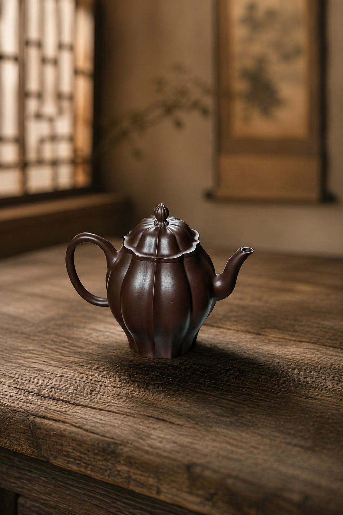 Product view 8 of 150ml Ribbed Form zisha teapot in Aged Zini Clay, No. 255