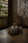 Product view 1 of 80ml Ribbed Form zisha teapot in Aged Zini Clay, No. 406