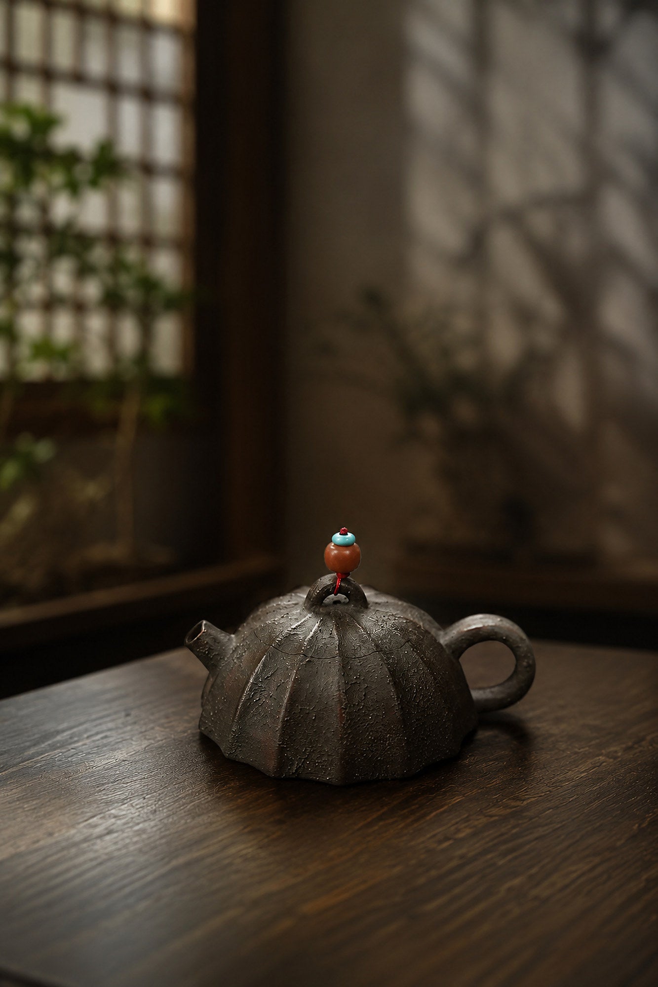 Product view 1 of 80ml Ribbed Form zisha teapot in Aged Zini Clay, No. 406