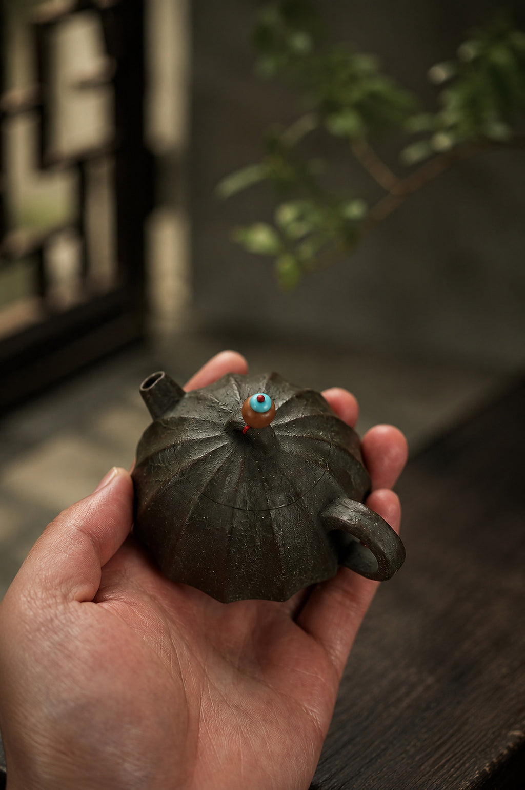 Product view 4 of 80ml Ribbed Form zisha teapot in Aged Zini Clay, No. 406