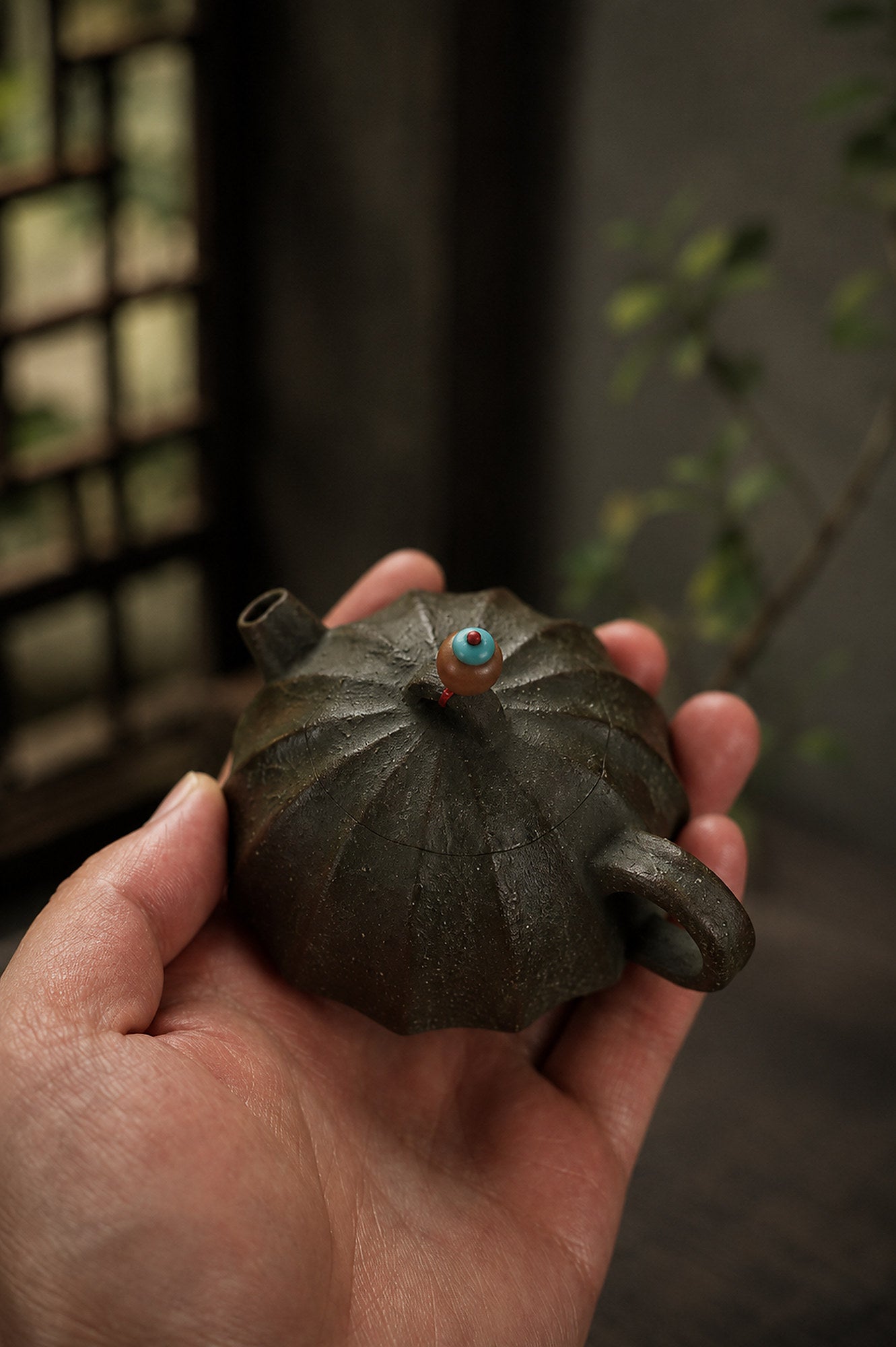 Product view 5 of 80ml Ribbed Form zisha teapot in Aged Zini Clay, No. 406