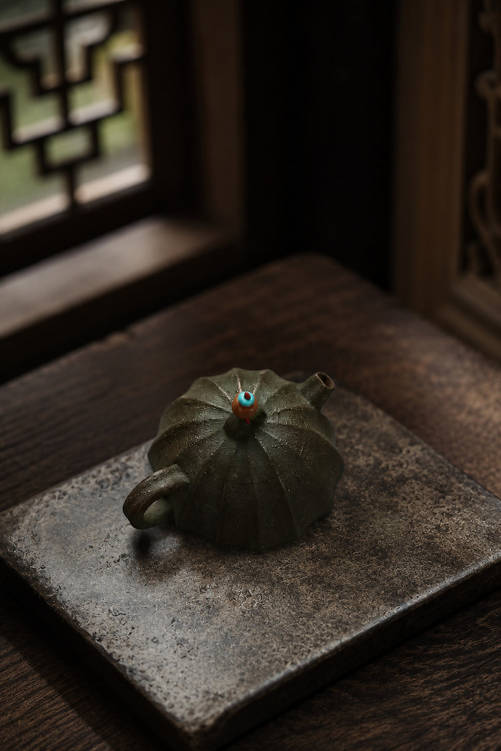 Product view 6 of 80ml Ribbed Form zisha teapot in Aged Zini Clay, No. 406