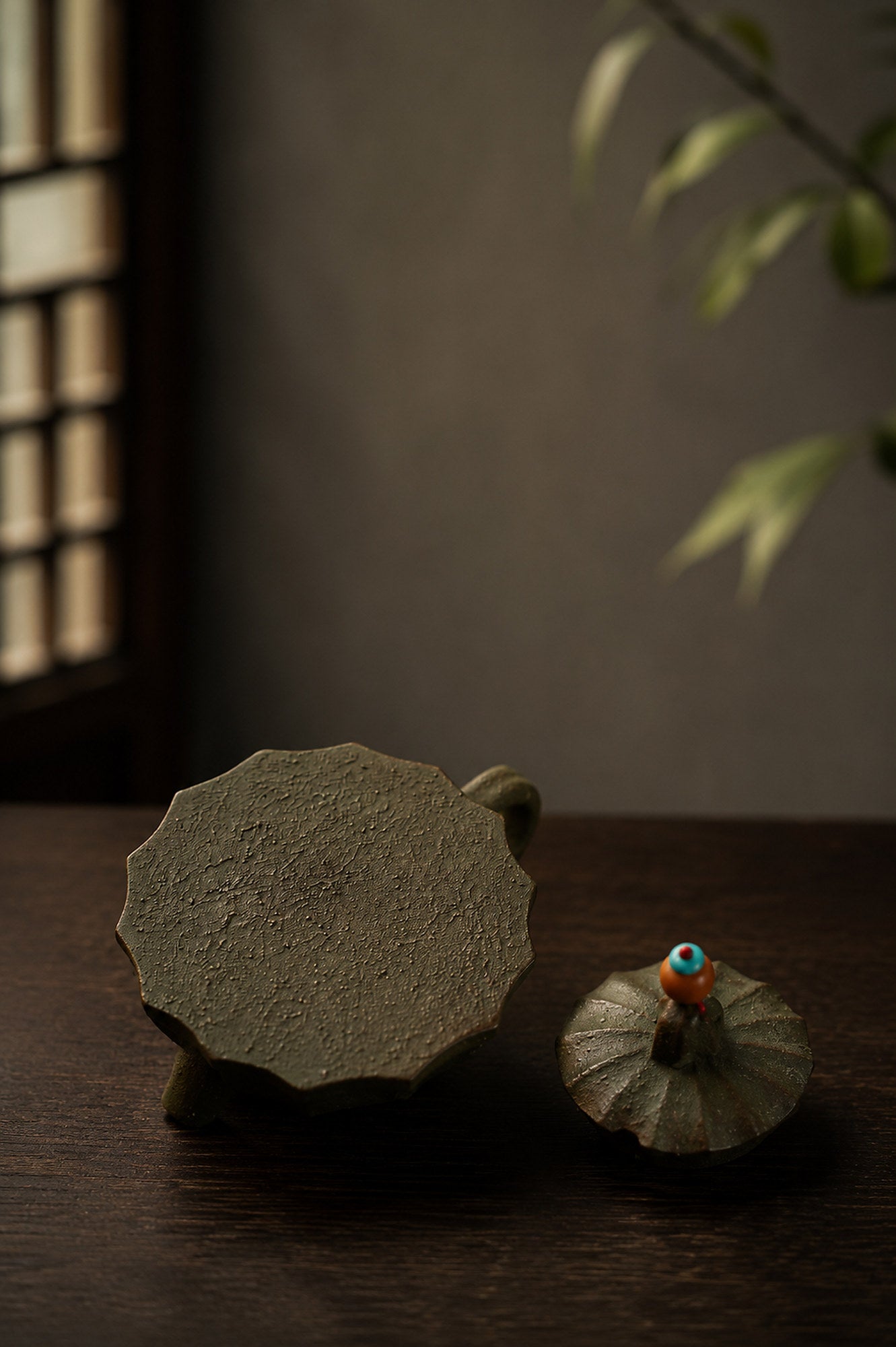 Product view 7 of 80ml Ribbed Form zisha teapot in Aged Zini Clay, No. 406