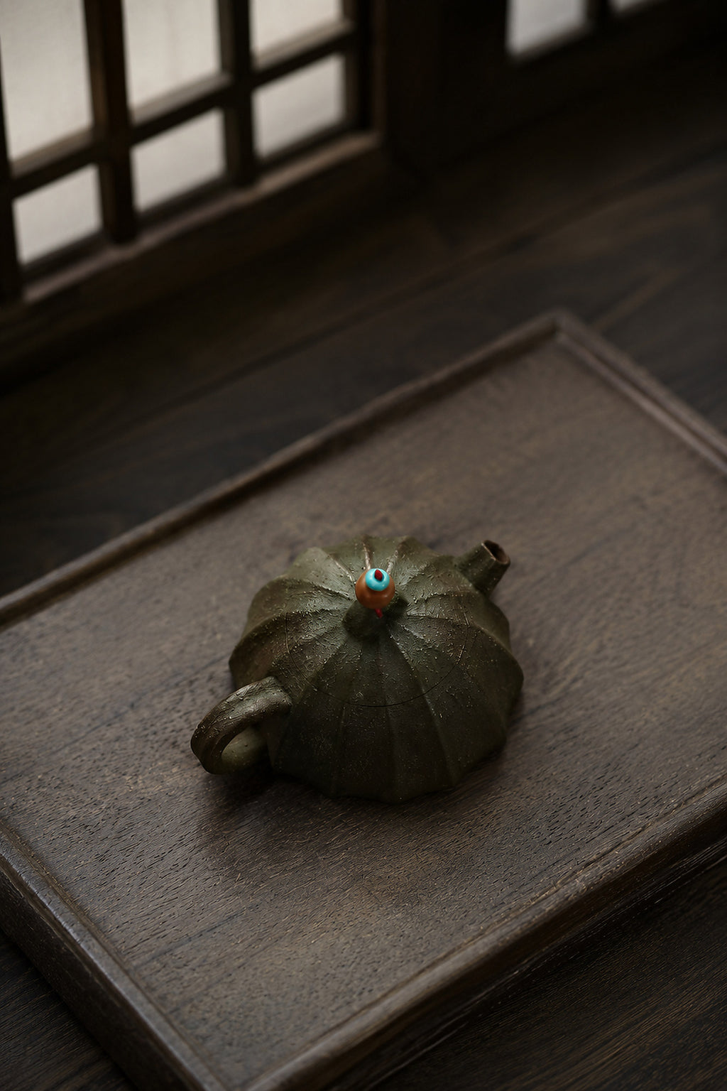 Product view 8 of 80ml Ribbed Form zisha teapot in Aged Zini Clay, No. 406