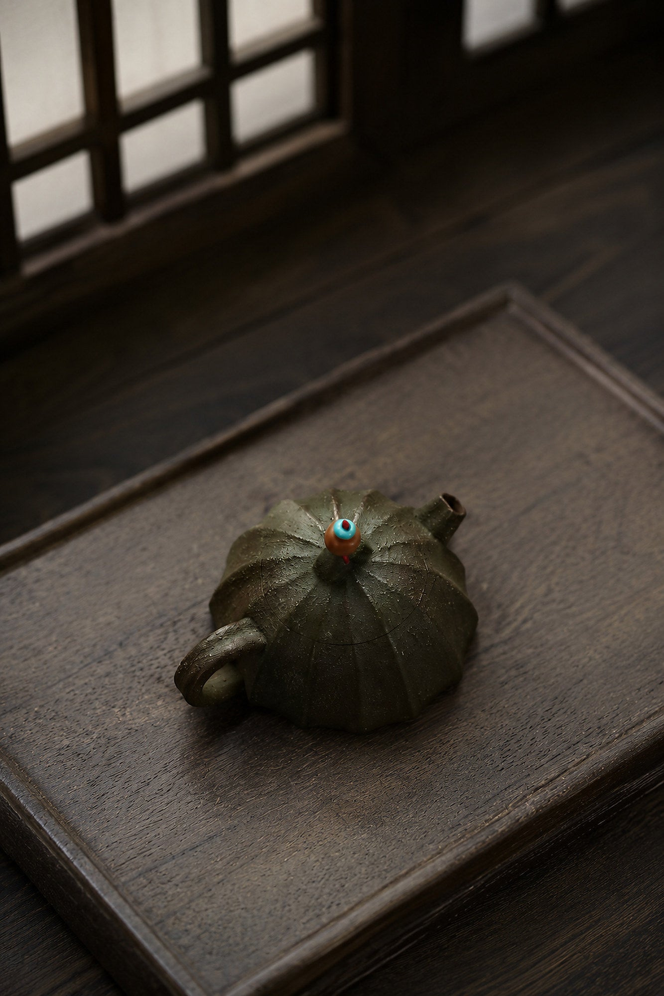Product view 8 of 80ml Ribbed Form zisha teapot in Aged Zini Clay, No. 406
