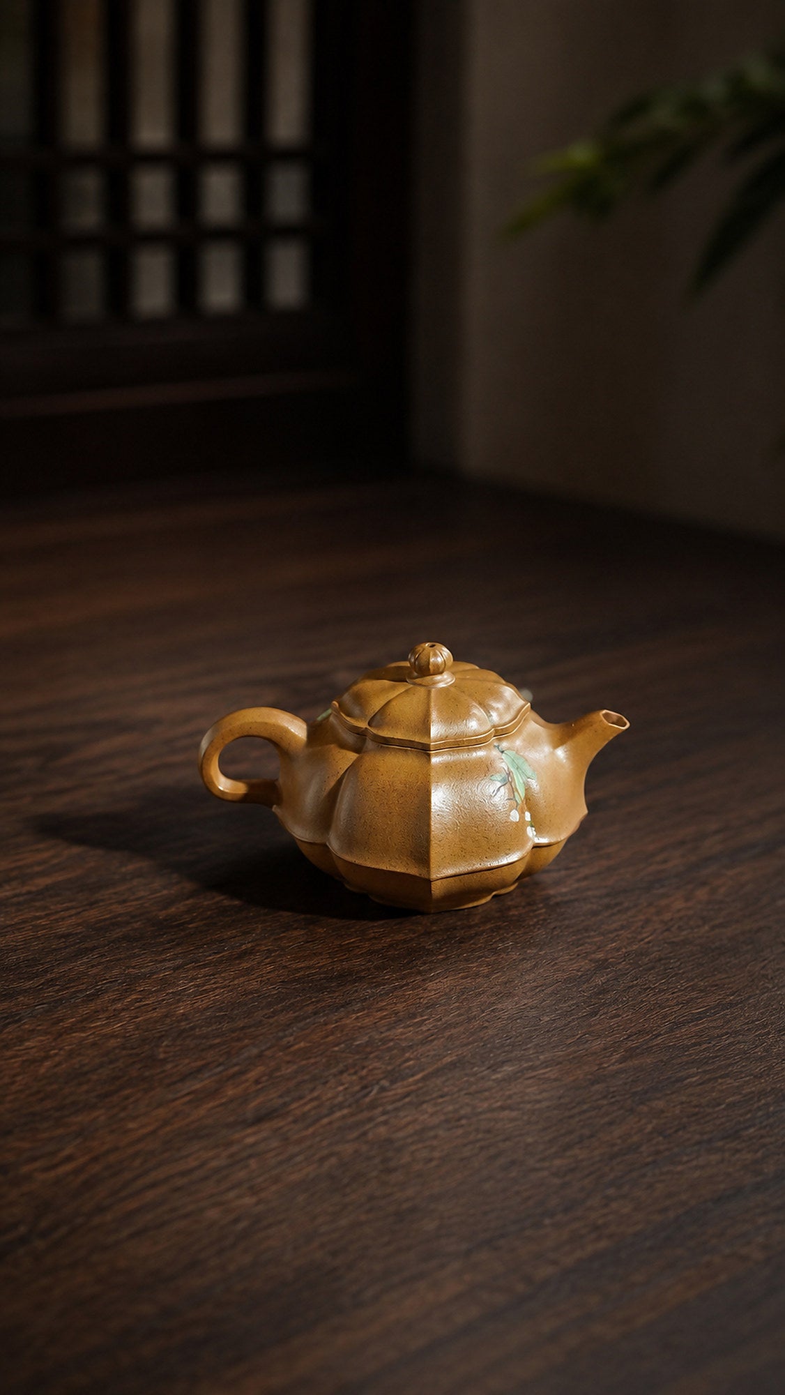 Product view 2 of 180ml Ribbed Form zisha teapot in Golden Duanni Clay, No. 441