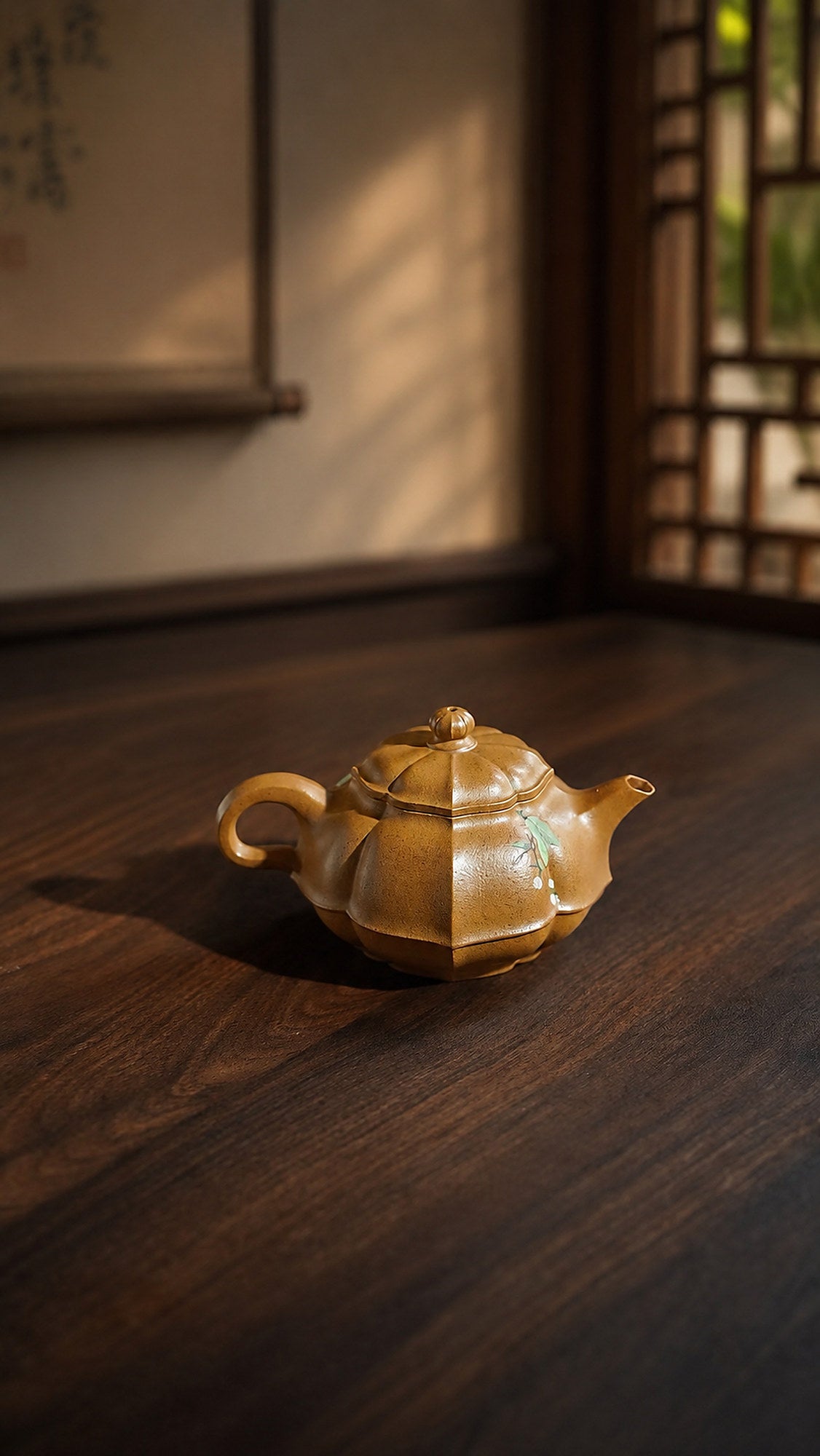 Product view 3 of 180ml Ribbed Form zisha teapot in Golden Duanni Clay, No. 441