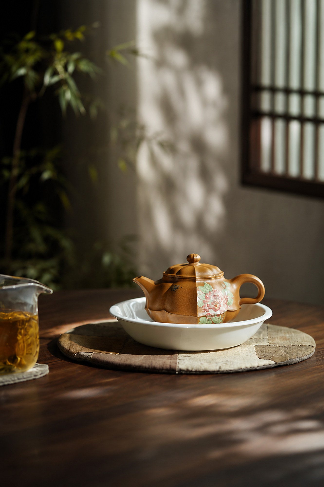 Product view 4 of 180ml Ribbed Form zisha teapot in Golden Duanni Clay, No. 441