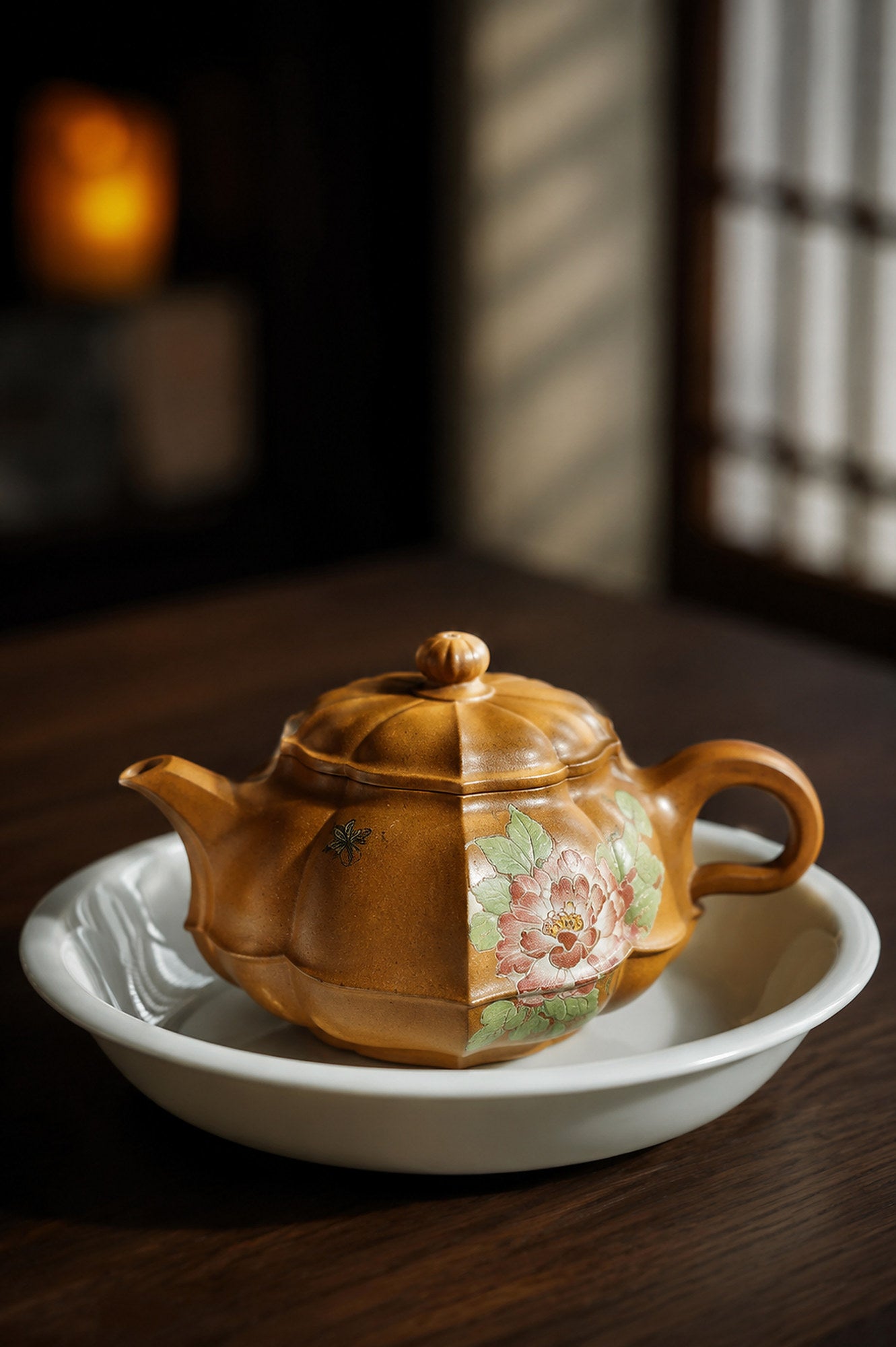 Product view 5 of 180ml Ribbed Form zisha teapot in Golden Duanni Clay, No. 441